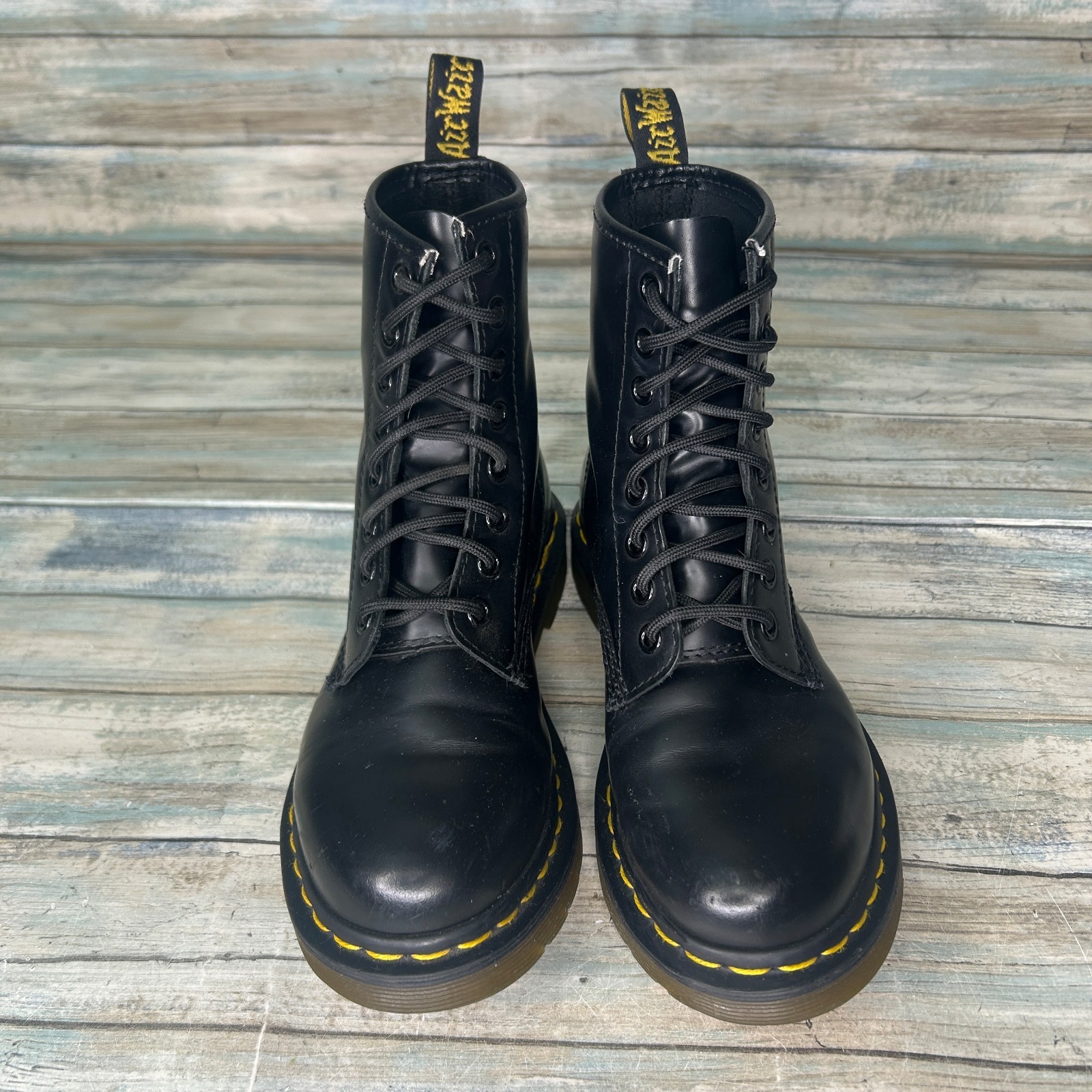 Dr Martens Boot Womens Size 5 US 1460 Soft Toe Work Black Leather Ankle Combat