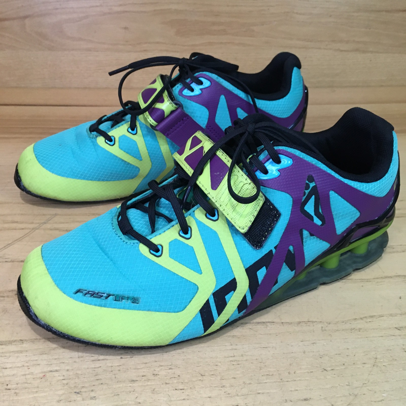 Inov-8 Fastlift 315 Shoes Women’s Sz 10.5 Weightlifting Training Gym Blue Yellow