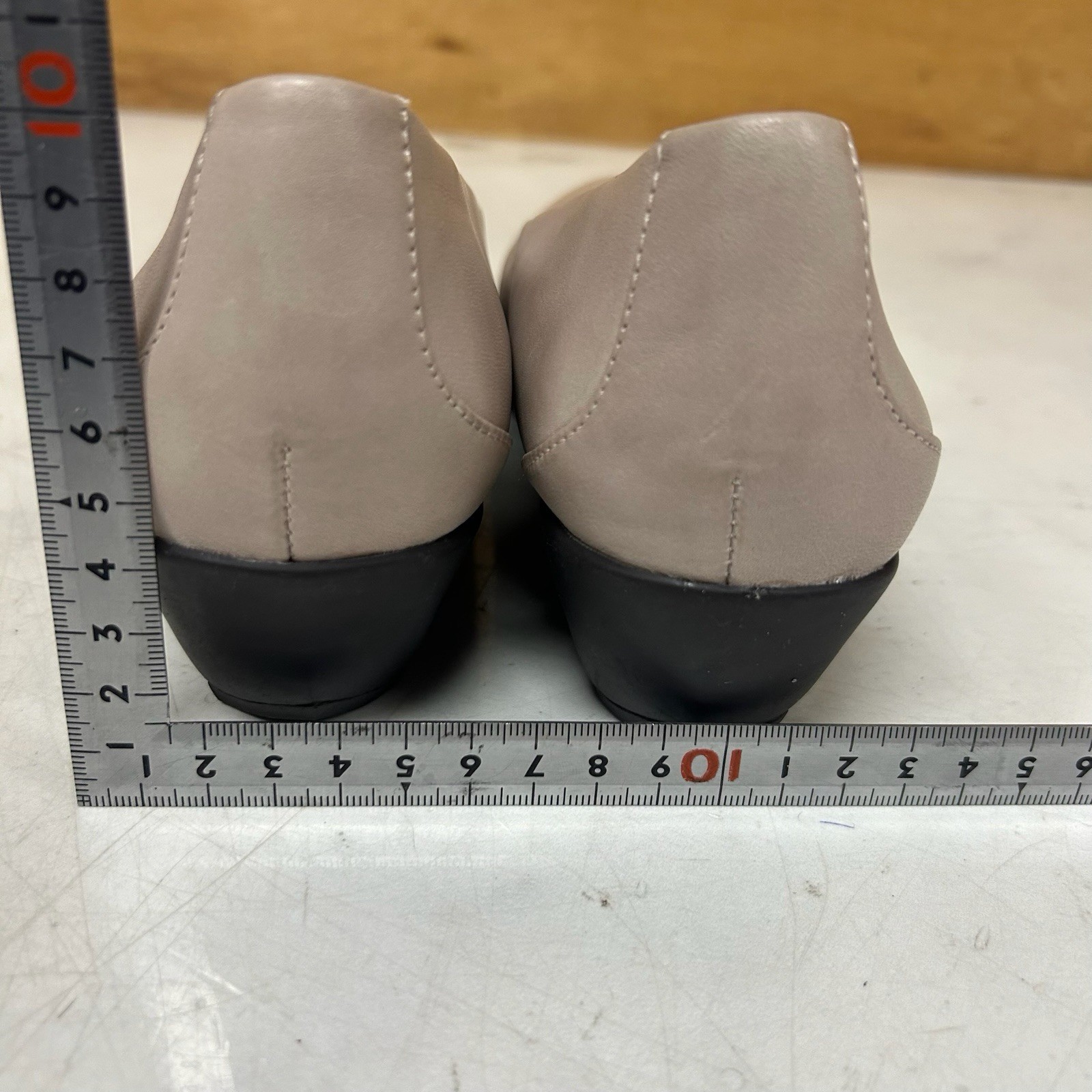 fitfit Women’s Comfort Low Heel Pumps Beige Gray Size 24.0cm Leather Used
