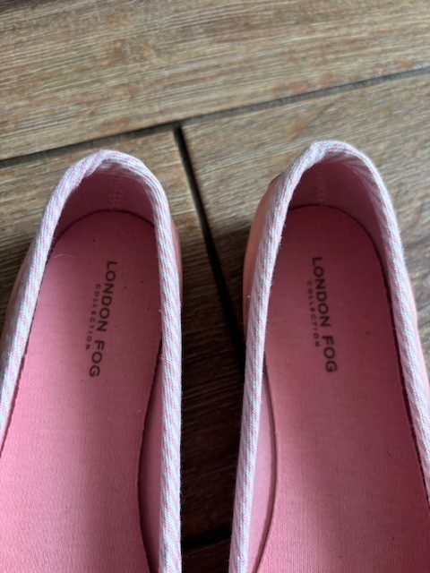 London Fog Pink Wester Women’s Duck Slip On Rubber Rain Shoes Sz 9