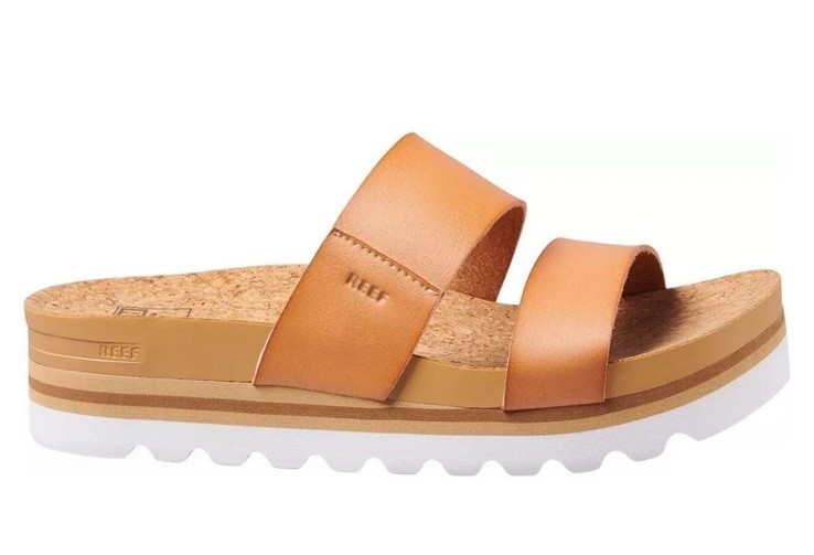 Reef Women’s Sizes Cushion Vista Hi Slip-on Sandal Natural Brown New