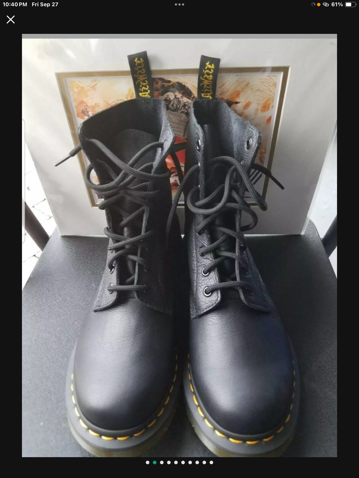 Women’s Shoes Dr. Martens PASCAL 8 Eye Leather Boots 13512006 BLACK VIRGINIA