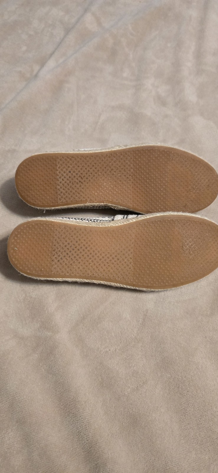 TOMS Black & White Woven Alpargata Rope Espadrille Slip Ons Women’s Size 10