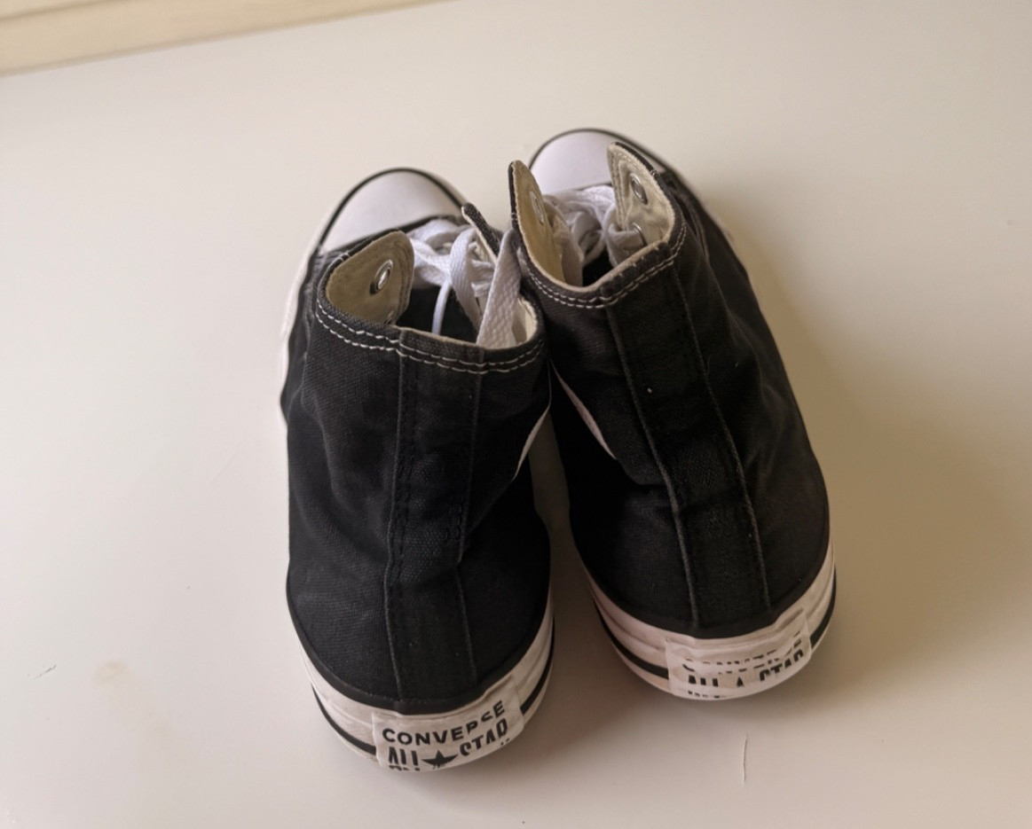Converse Chuck Taylor All Star High Top Black Canvas Shoes Women’s Size 8 EUC