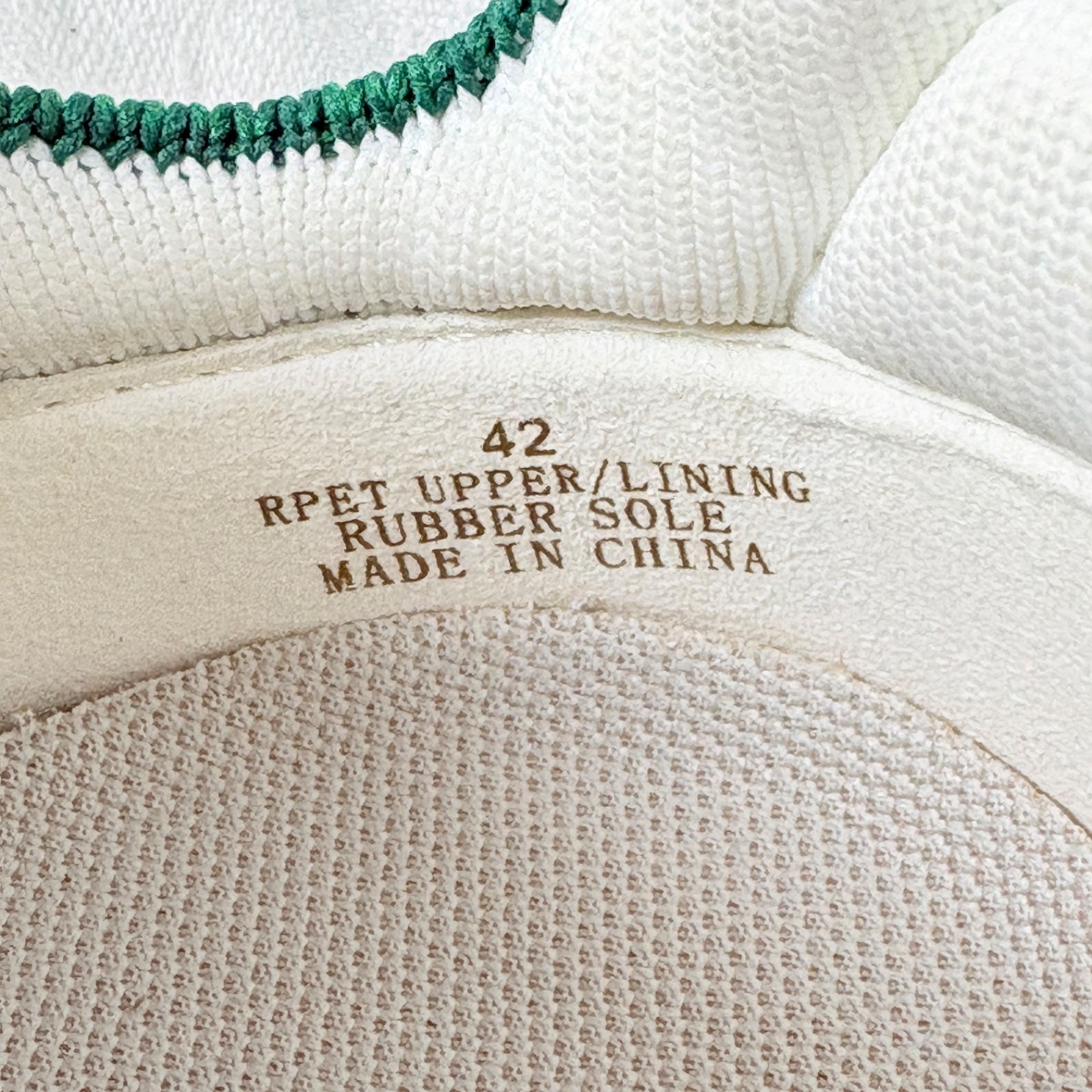 Vivaia V Prime Recycled Knit Sneakers White Green Knit Womens EU 42 US 11.5