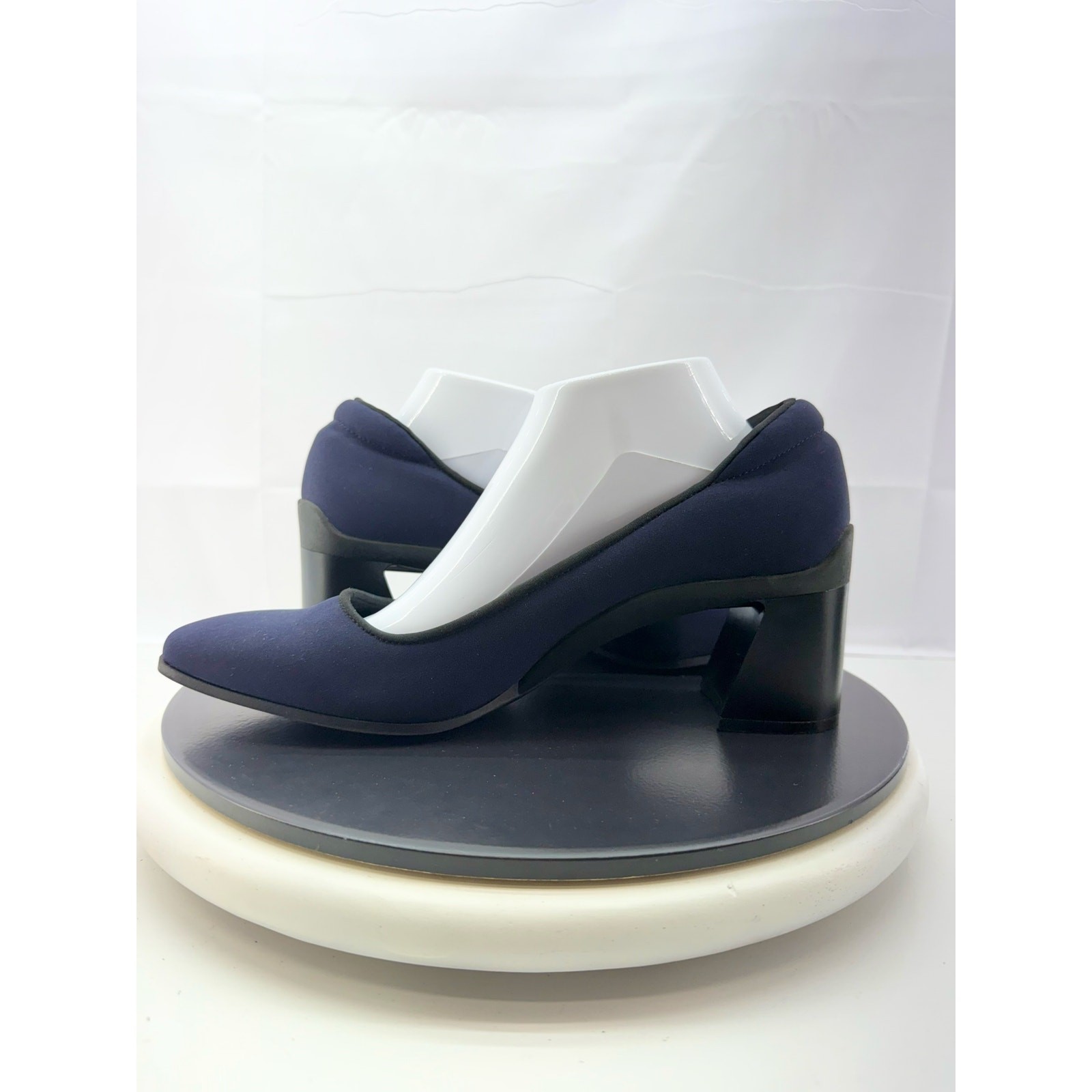 Aerosoles Casta Womens Size 10.5 Mid Heel Pump Navy Stretch Gabardine Fabric NEW
