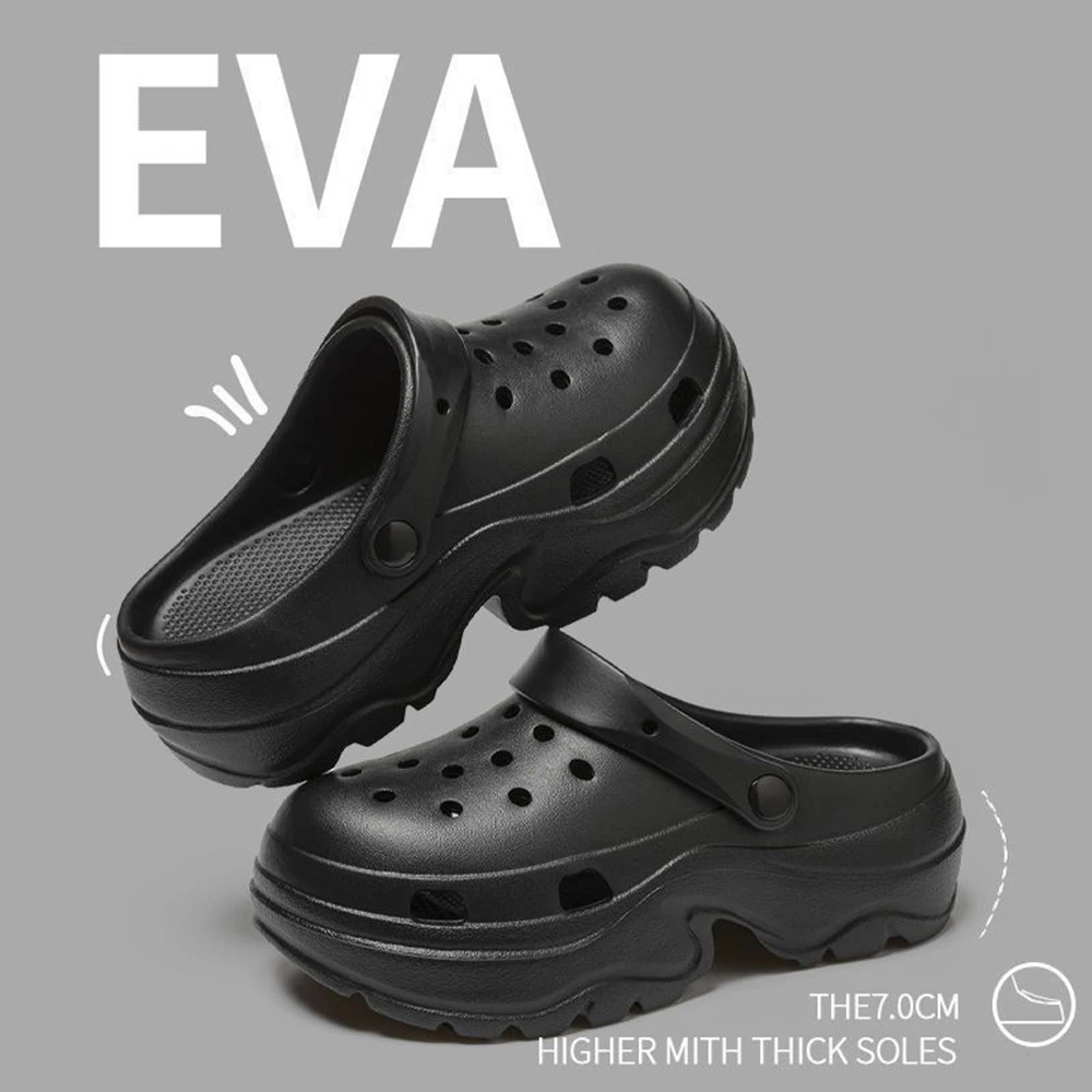 Women Thick Bottom Garden Clogs Shoes Cute Outdoor Hole Shoes EVA Casual Slip on