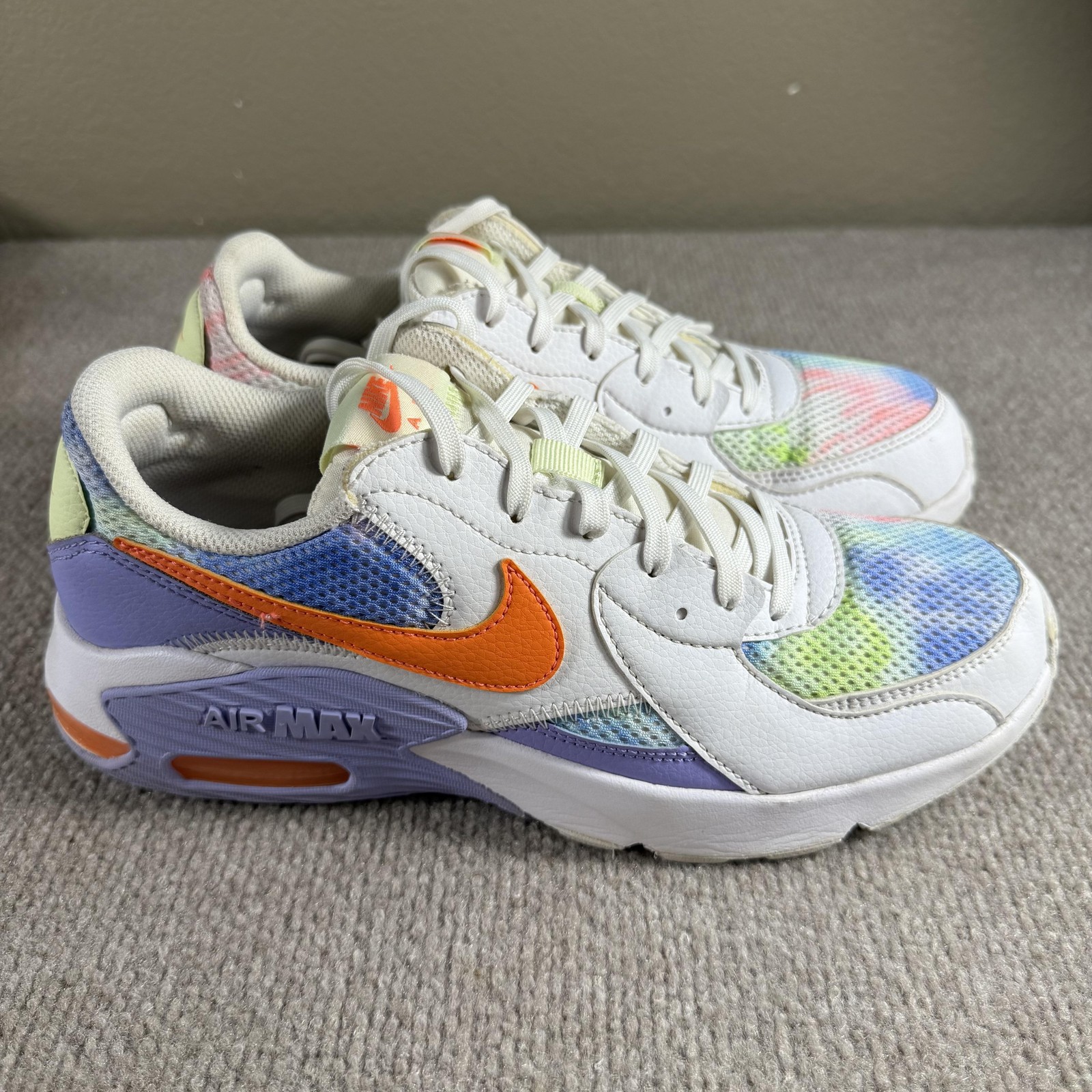 Nike Air Max Excee Shoes Womens Size 9 White Orange Multicolor Pastel DD9671-900