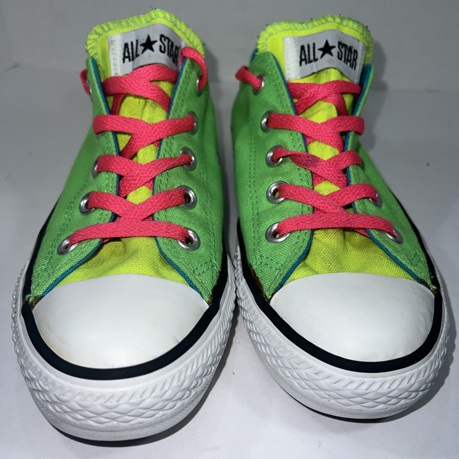 Converse All Star Green Yellow Aqua Mens 4 Womens 6 Running Sneaker Shoe Walk