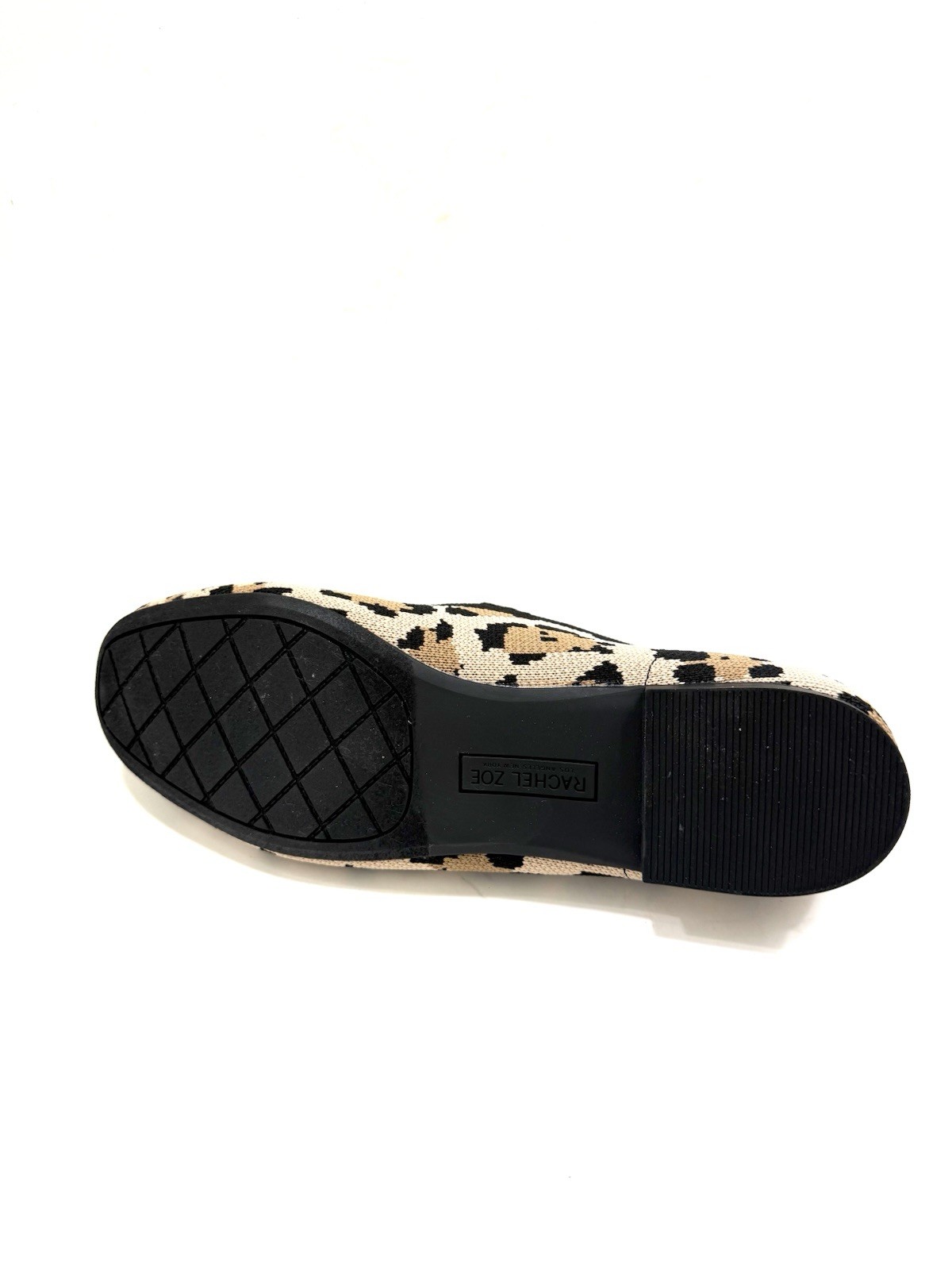Rachel Zoe Saylor Mary Jane Leopard Flats Strap Closure Stretch Knit 6.5