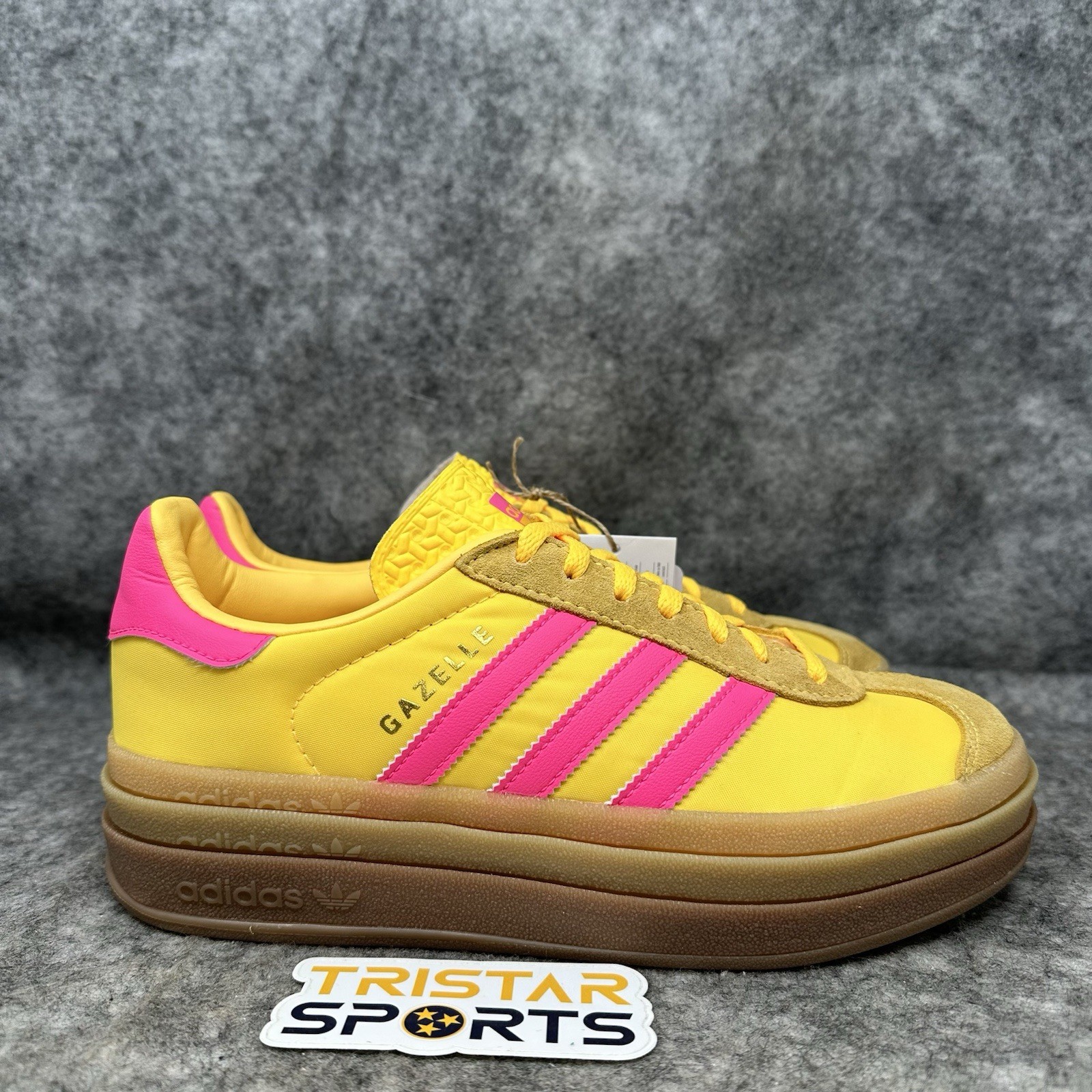 Adidas Gazelle Bold Shoes Womens Size 9 Yellow Pink Platform Sneakers IG4387