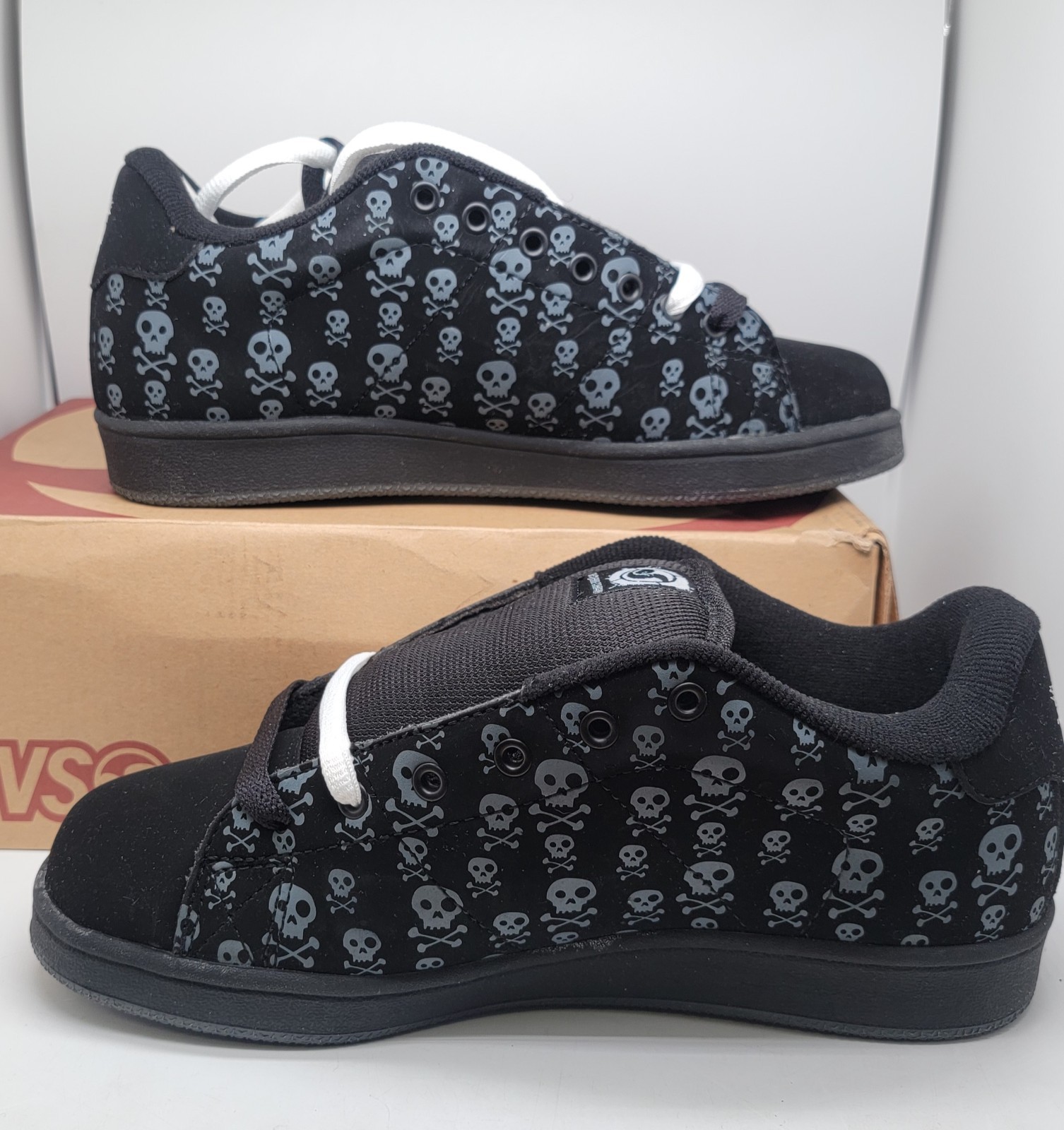 DVS Revival Splat Black NUBUCK SKULLS Women’s Shoes 8.5 (Mens7) New NWB VINTAGE