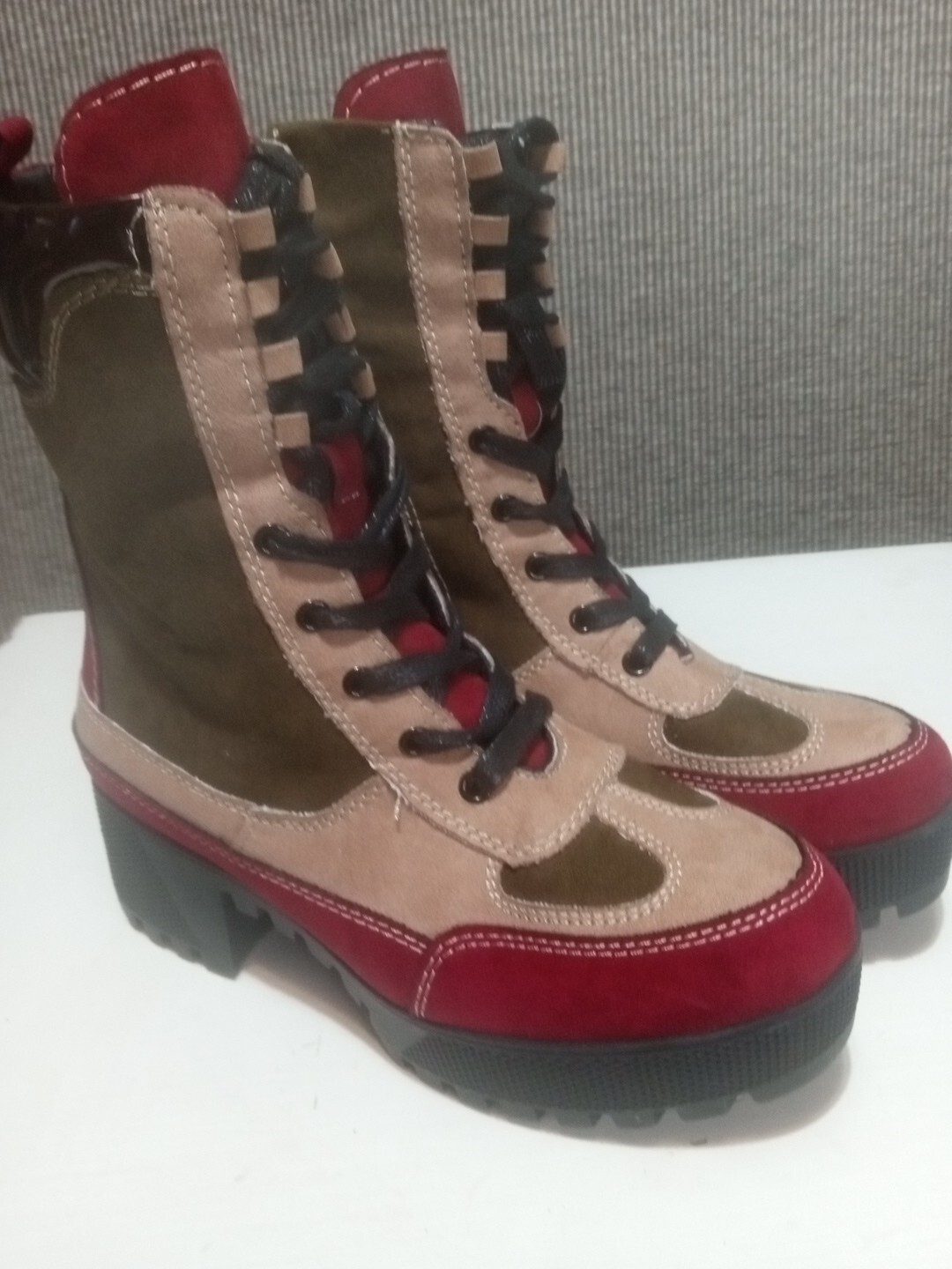 Rouge Boot 2.5 In Super Sexy Side Zip Front Lace Women’s sz 6.5