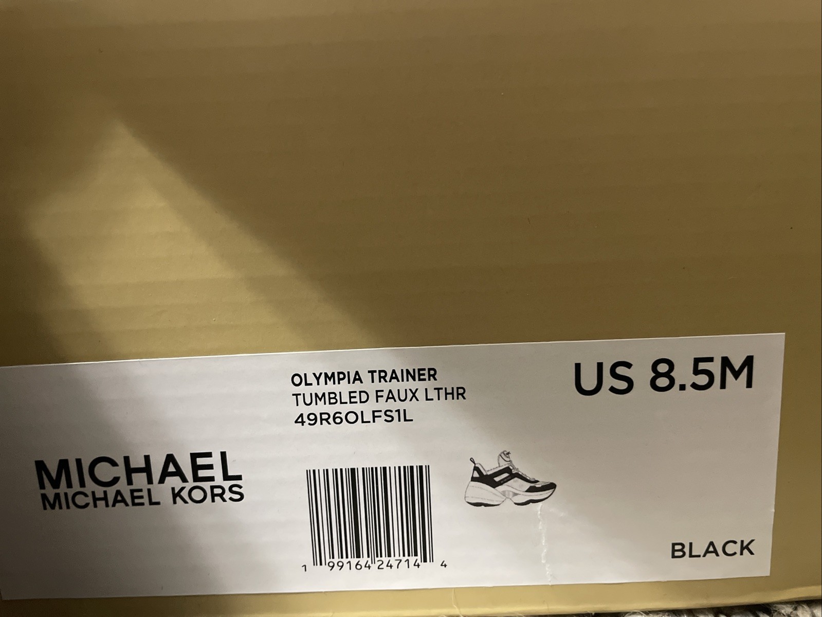 Michael Kors Olympia Logo Debossed Trainer Black Size 8.5 New In Box $275