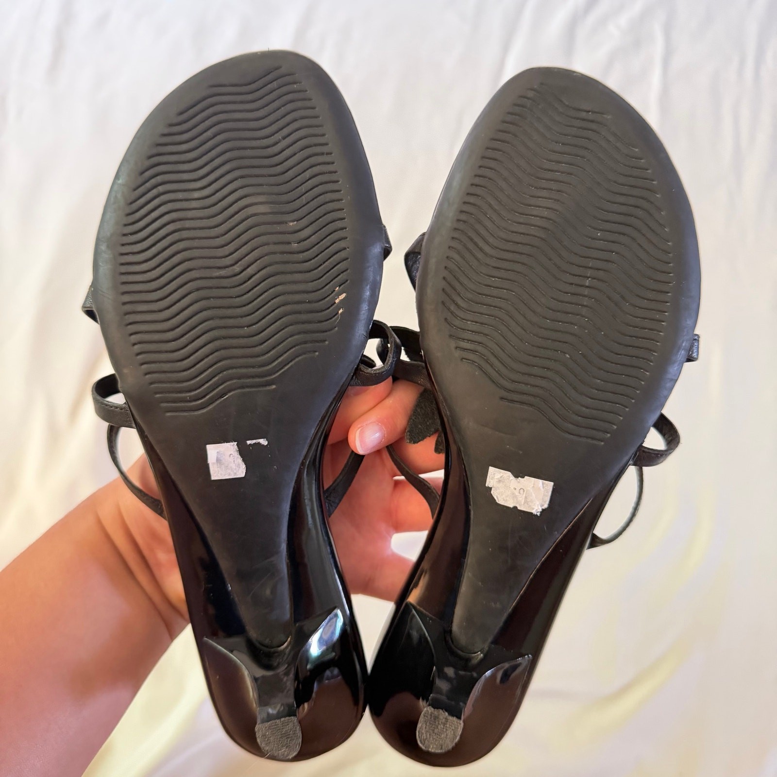 Y2K 2000s Black Genuine Leather Floral Kitten Heel Sandal 7.5 Fairy Grunge Whims