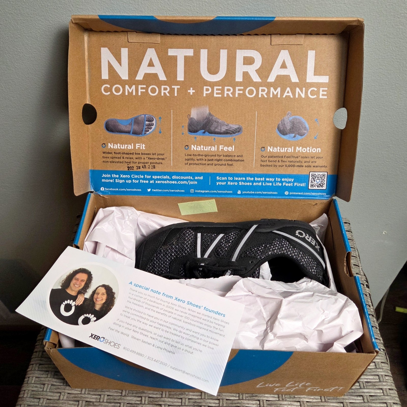 NIB! XERO Shoes Barefoot TerraFlex II Trail Sneakers Women Wide Toe Box Black