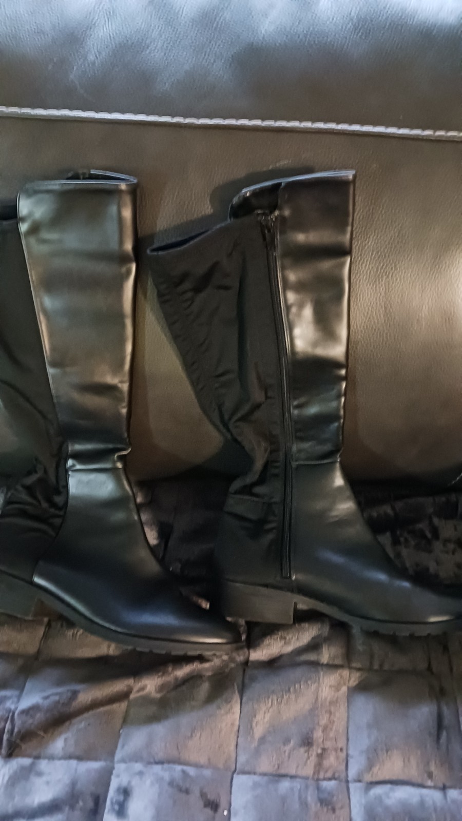 RENLEE Women’s Black Synthetic Textile Boots Size 8.5M Man Made Outsole