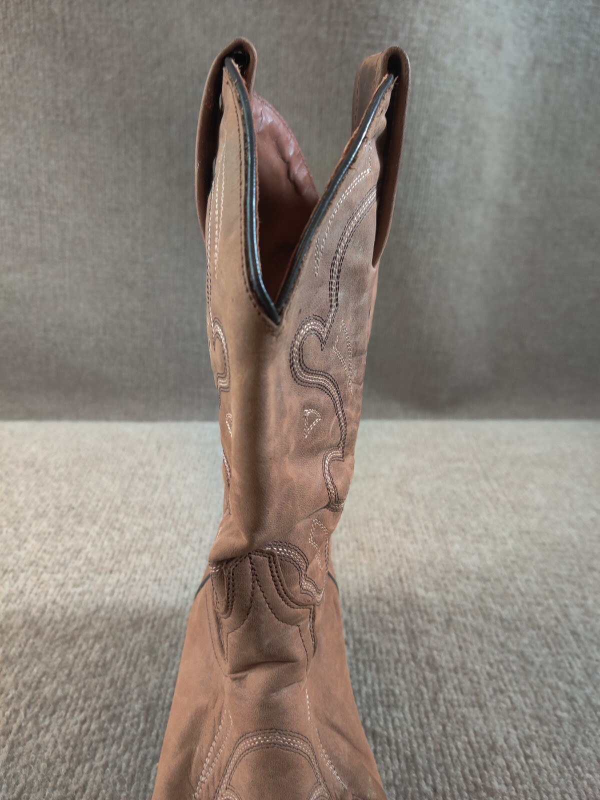 Eight Second Angel Women 8.5 Brown Leather Snip Toe Western Boot Pink Embroidery