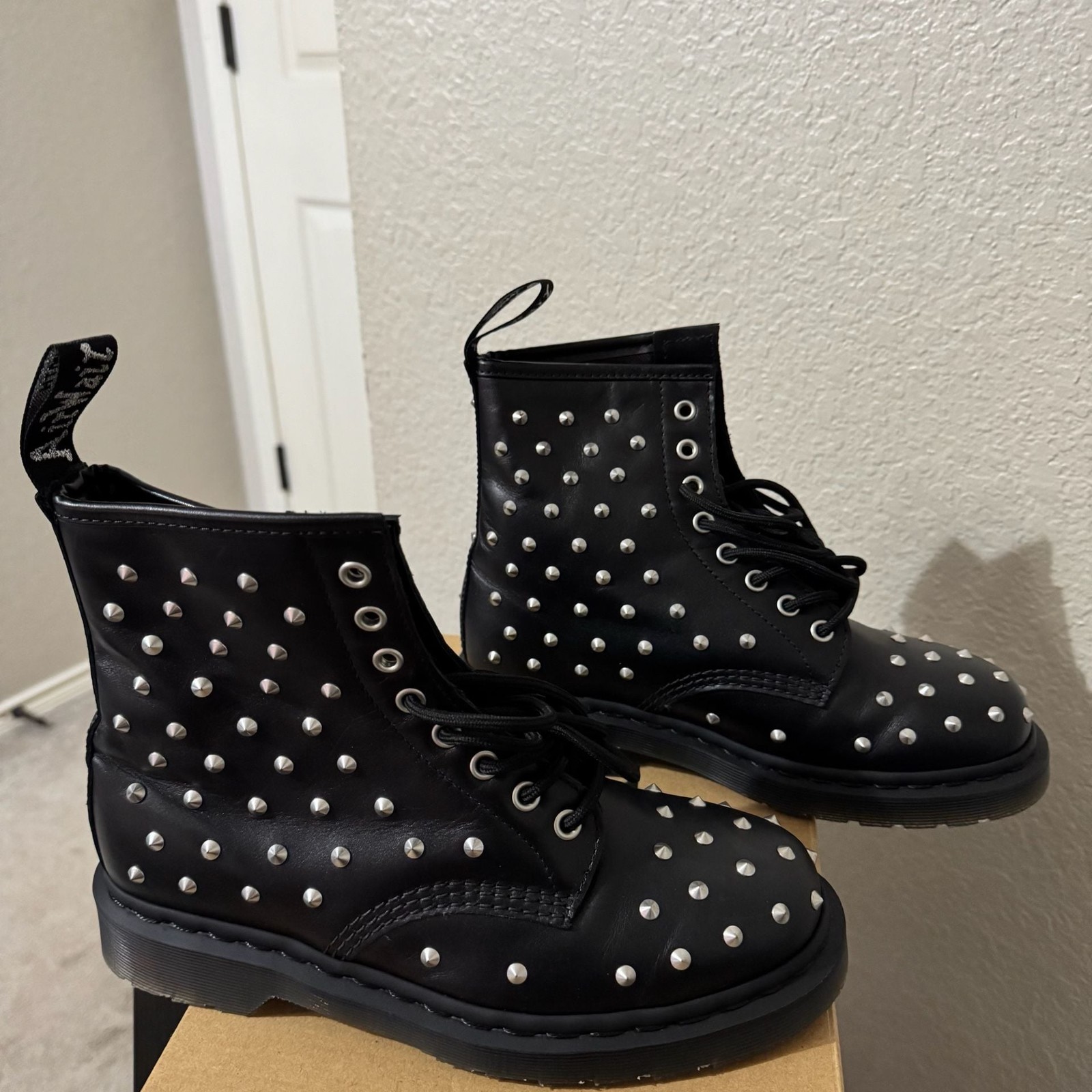 Dr. Martens 1460 Stud Wanama Leather Lace Up Boots