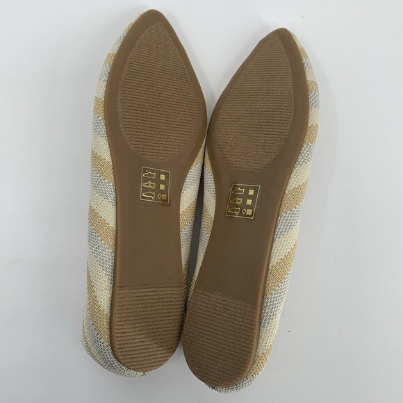 Market & Spruce Keeley woven knit ballet flat stripe stretch shoe tan new 8.5