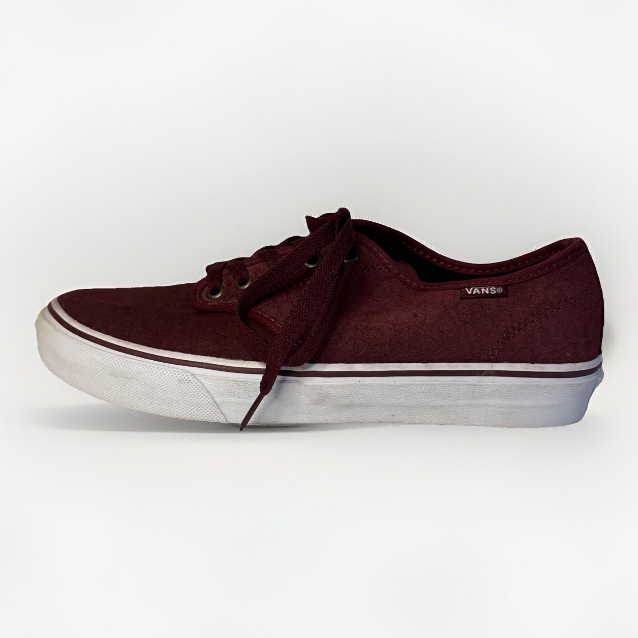 Vans Authentic Lo Pro Maroon Suede Low Top Sneakers Women’s 9.5 Burgundy Shoes