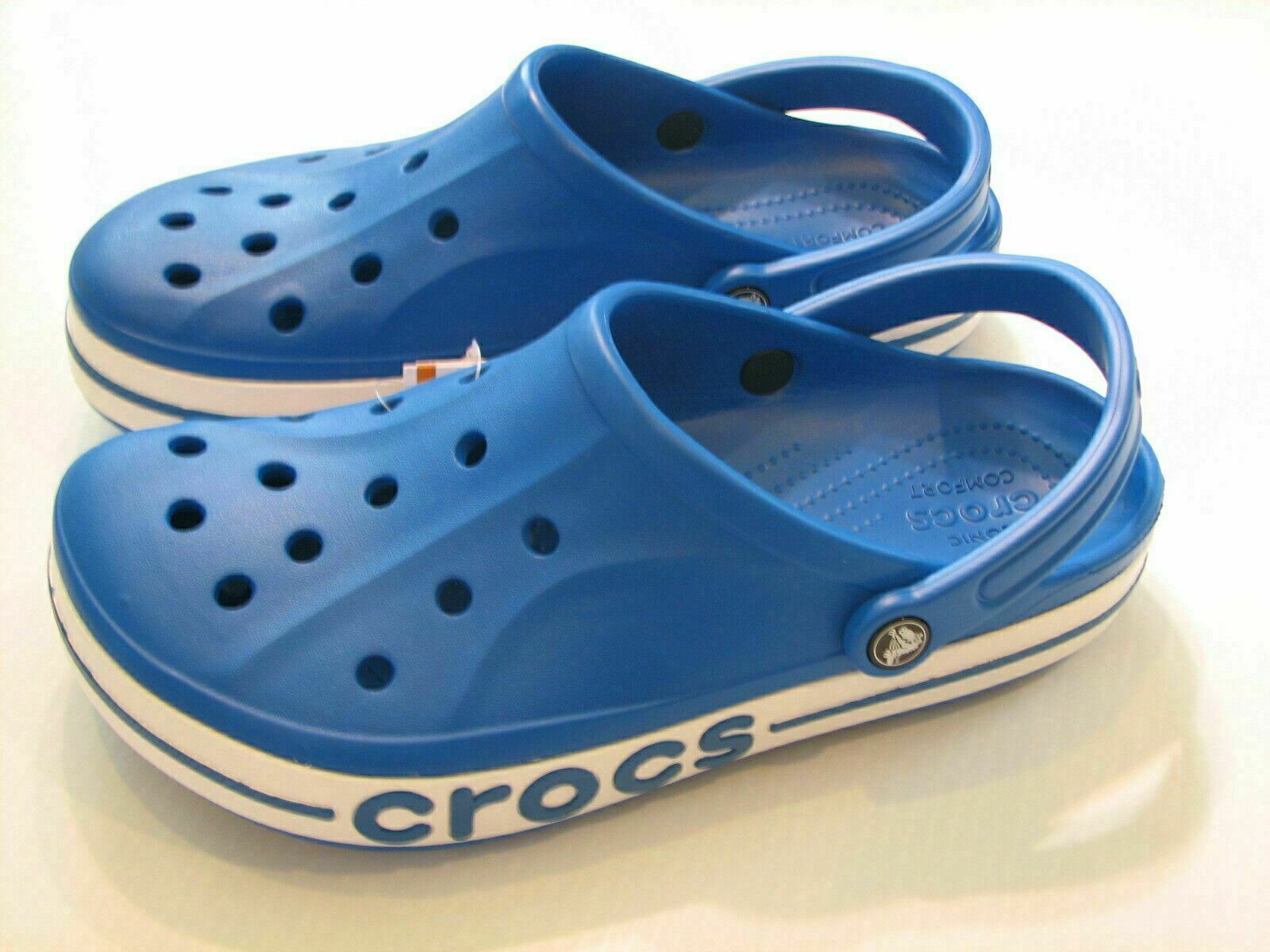 Crocs Croc Baya Band Blue Slip On Clogs Men’s 9 Women’s 11 Iconic Comfort Shoes