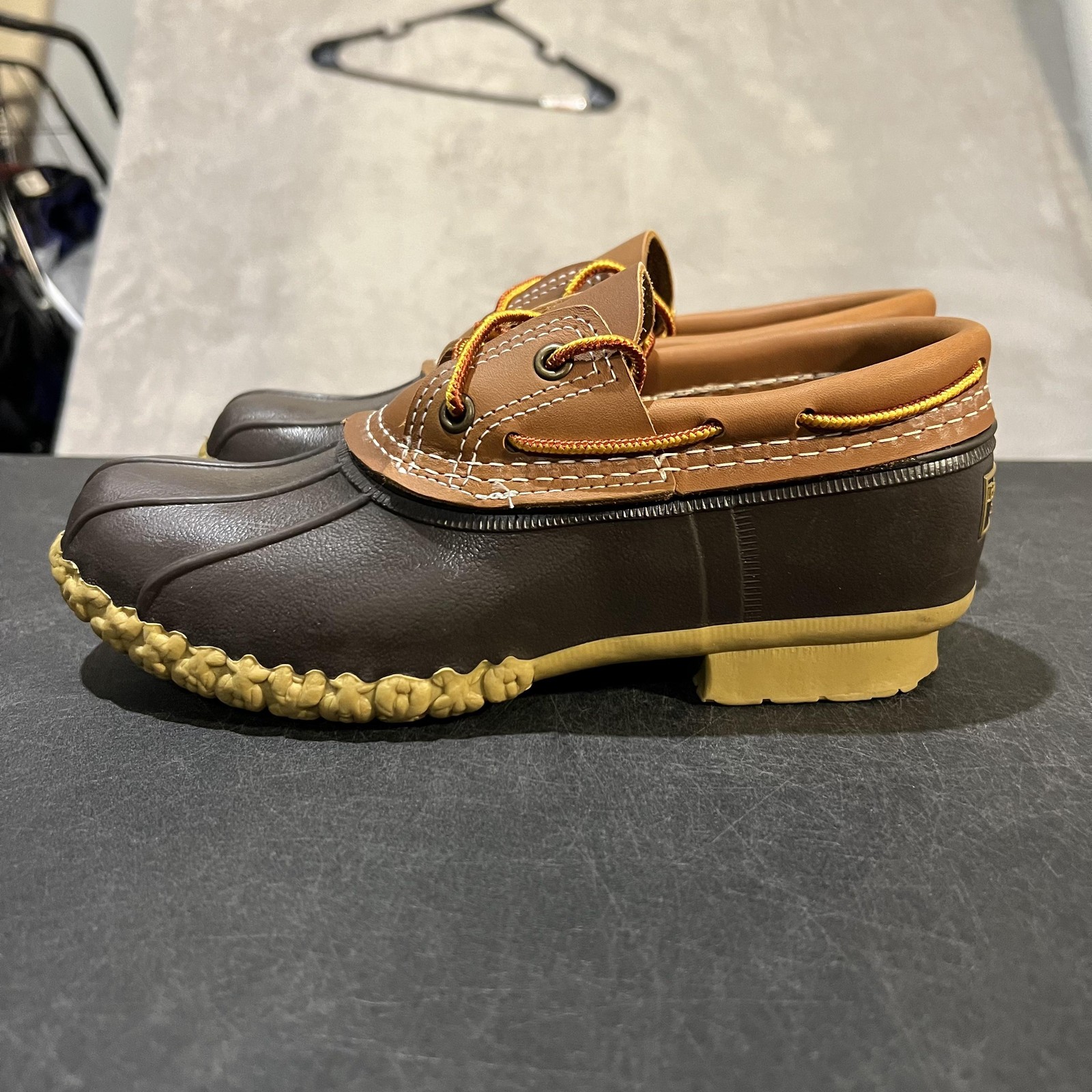 L.L. Bean Bean Boots Womens Size 7 Brown Leather Duck Shoes Waterproof Maine