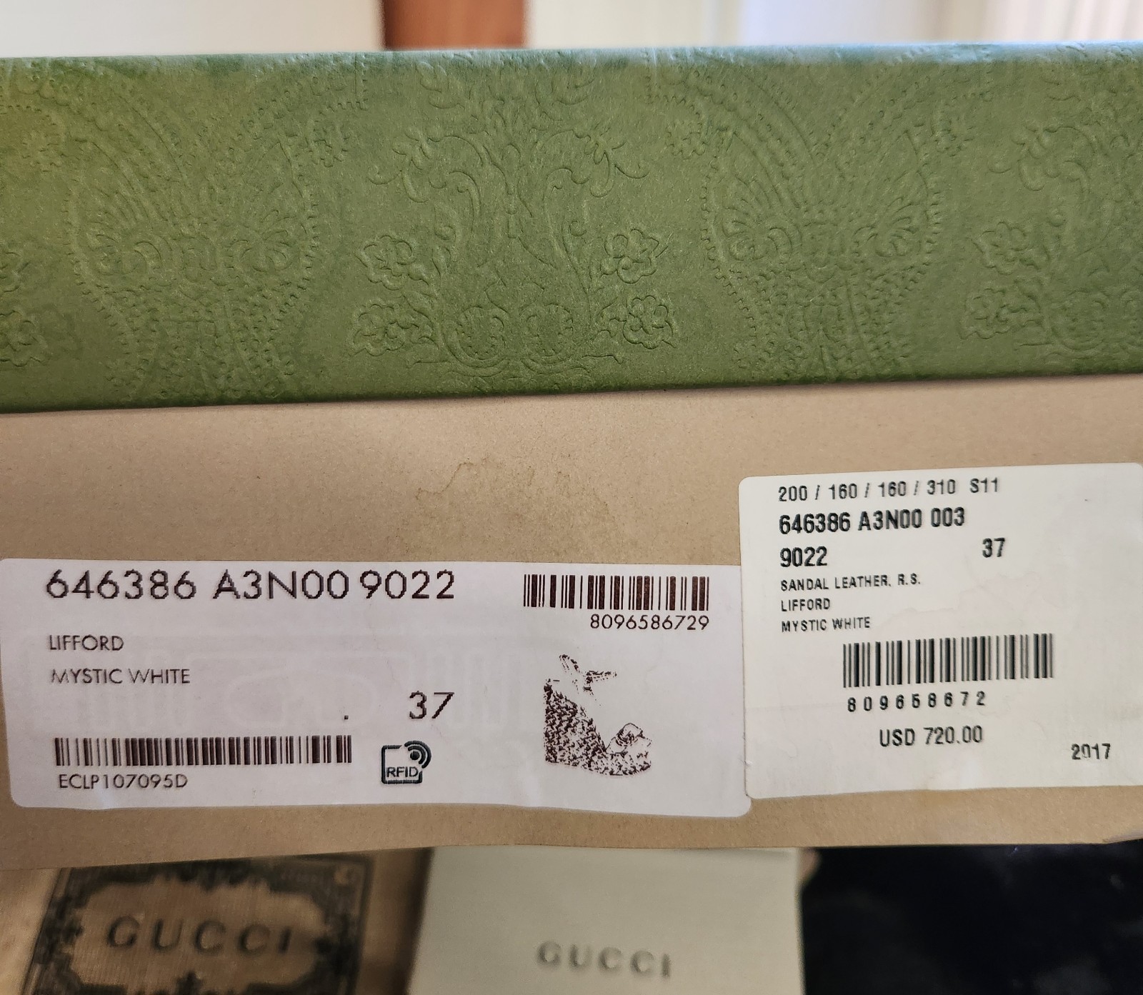 2017 Gucci GG Marmont Espadrille Wedge Mystic White W/Dust Bags + OG Box