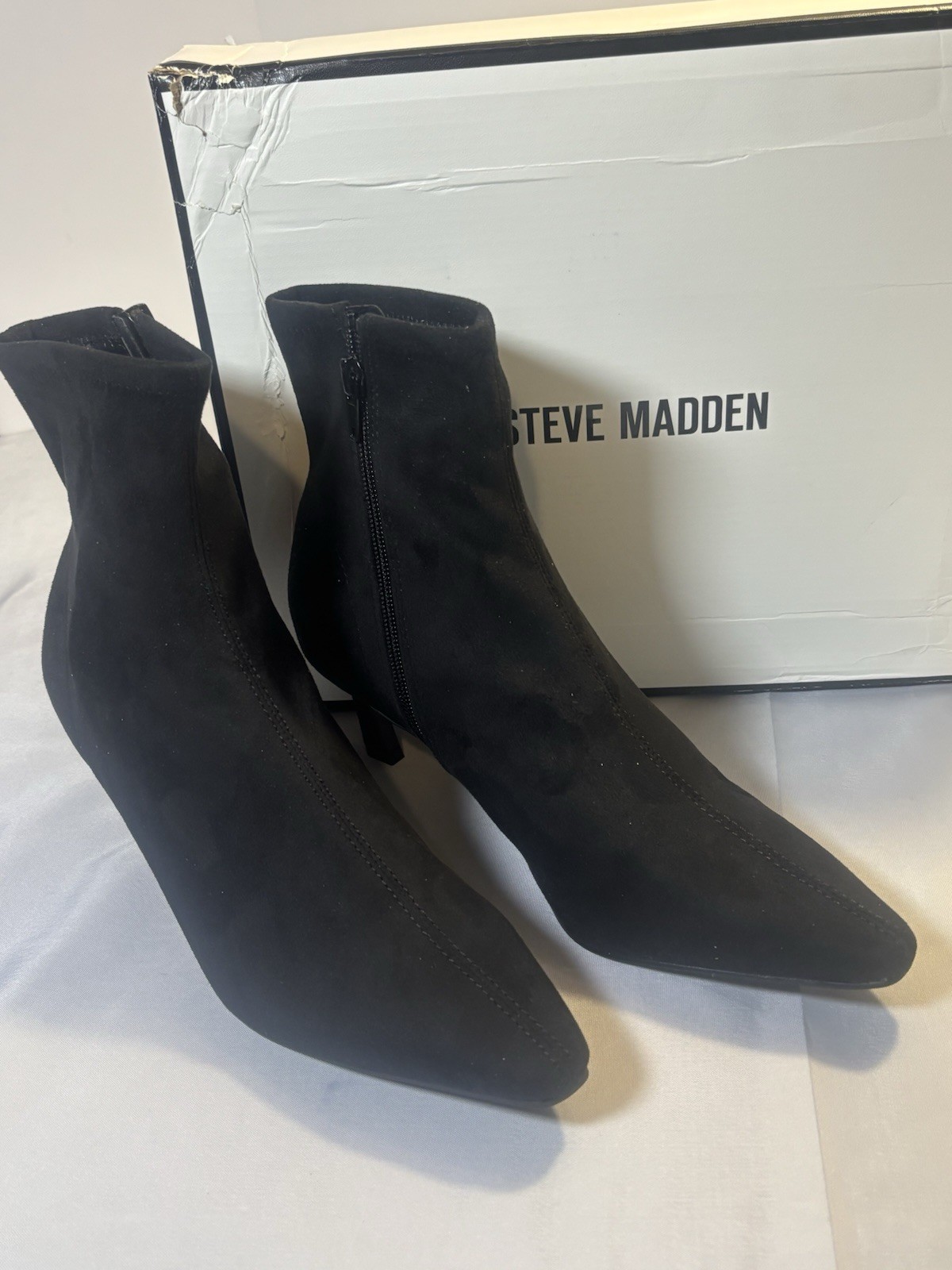 Steve Madden Lianne Black Heeled Boots Size 7.5 New In Box