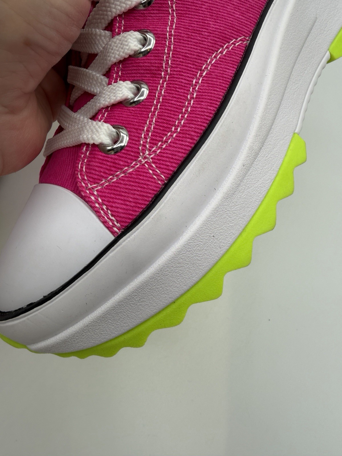 Airwalk Wanollie6 Sneakers, Women’s 6.5 High Top Platform Canvas Pink W/ Neon