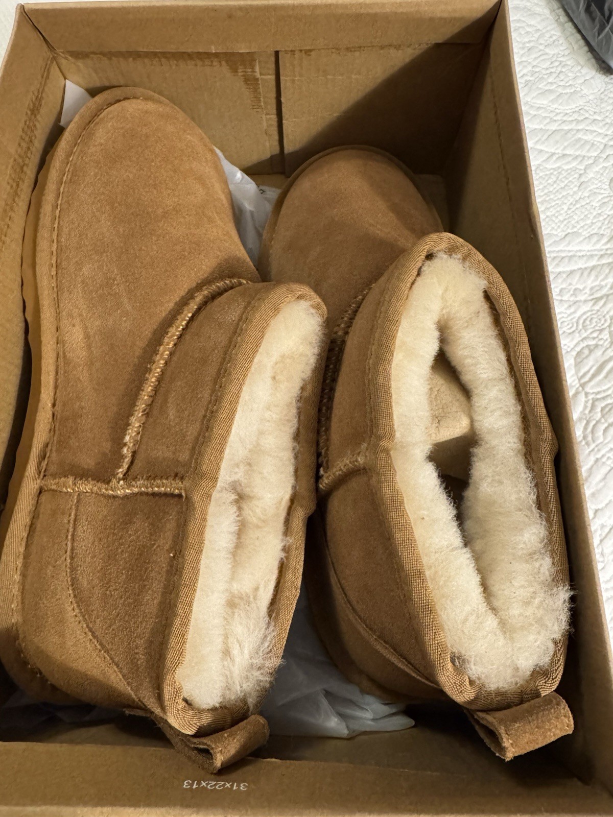 NWT Quince Australian Shearling Mini Boot Suede Water Repellent Pull Tab Sz 9