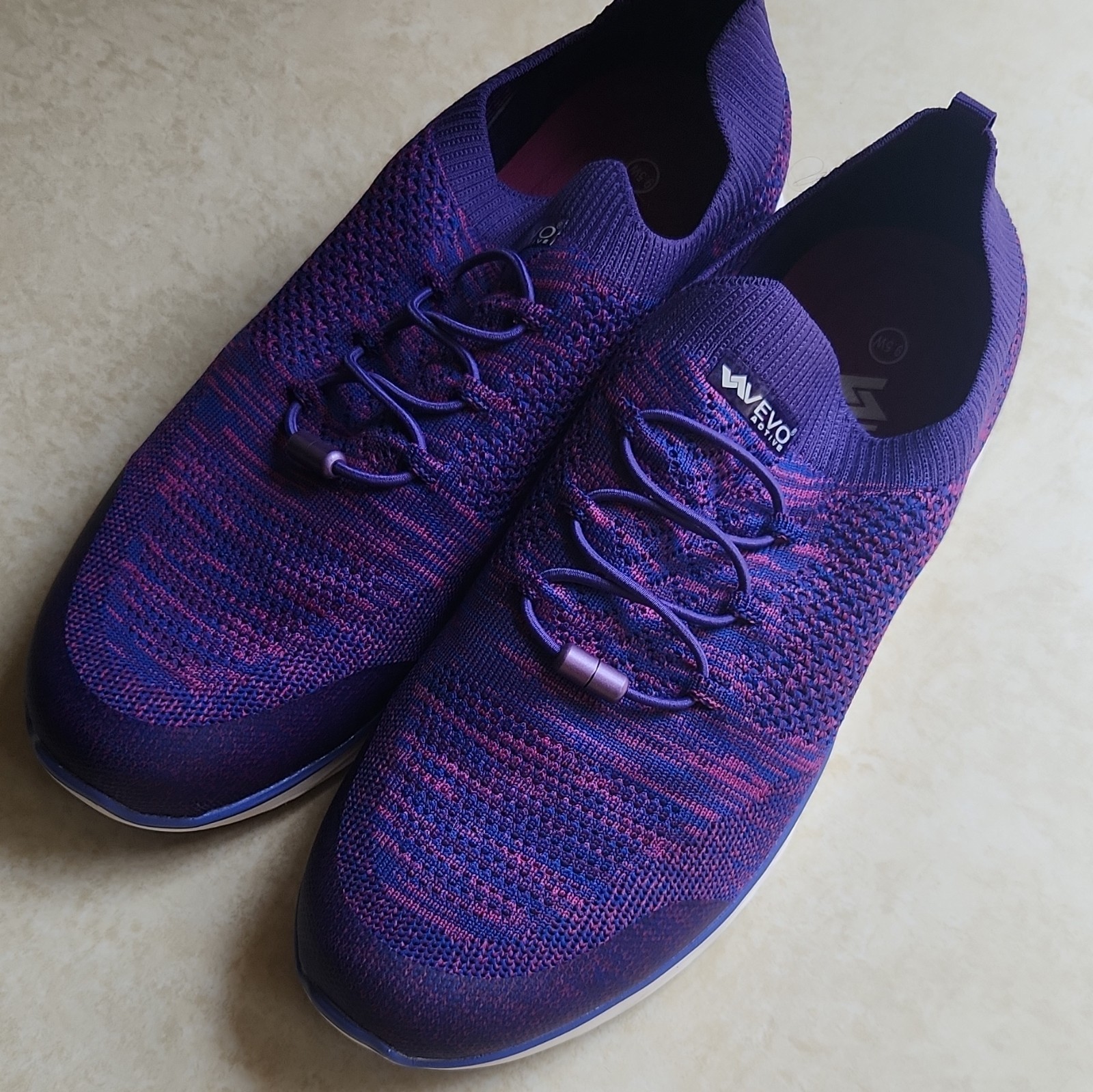 WEVO Active Purple Knit Lace-Up Athletic Sneakers Low Top Women’s W Width
