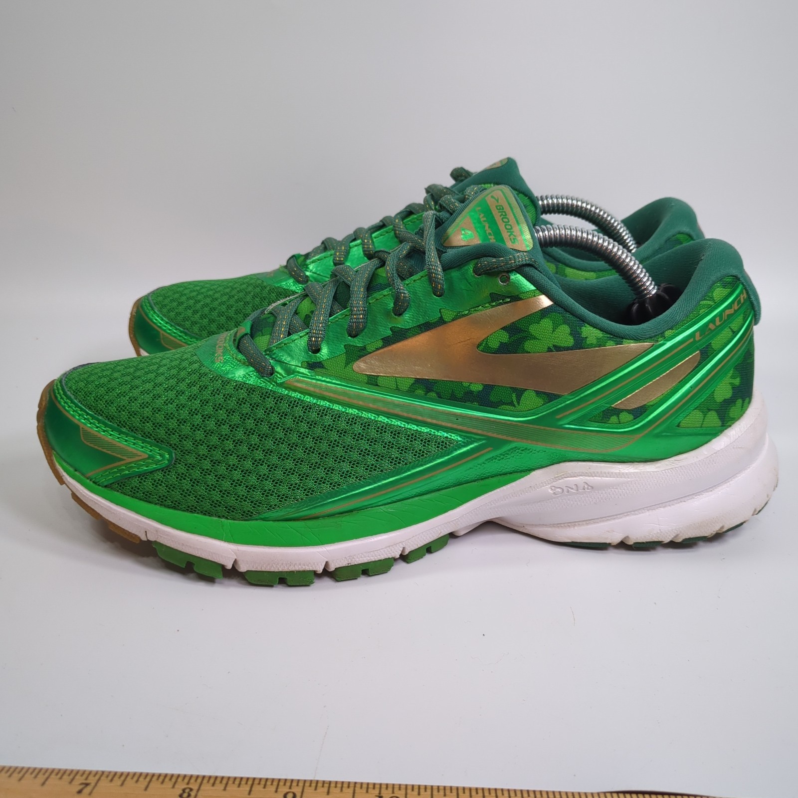 Brooks Launch 4 St Patrick’s Day Running Shoes Fern Green Mesh Shamrock US 8.5 D