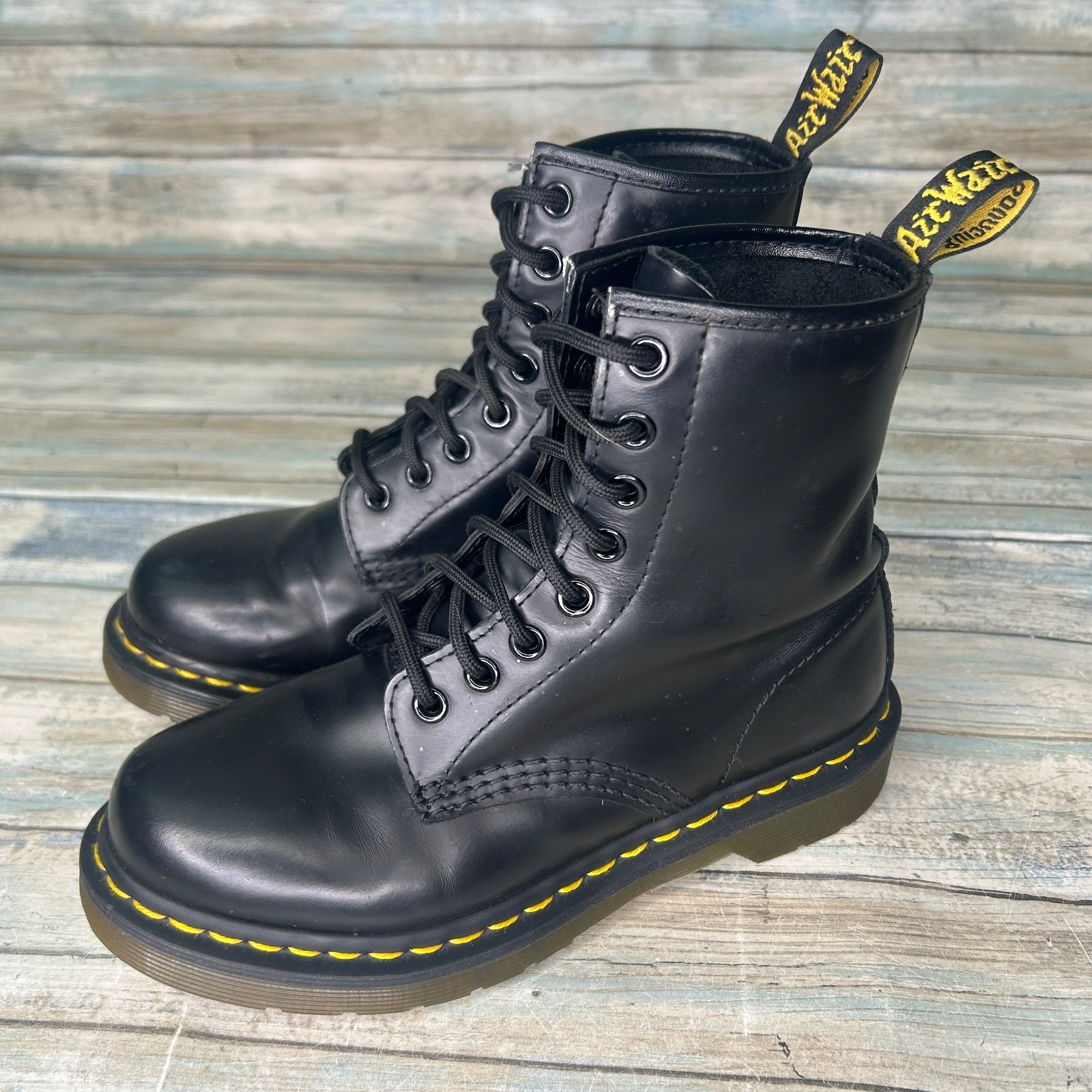 Dr Martens Boot Womens Size 5 US 1460 Soft Toe Work Black Leather Ankle Combat