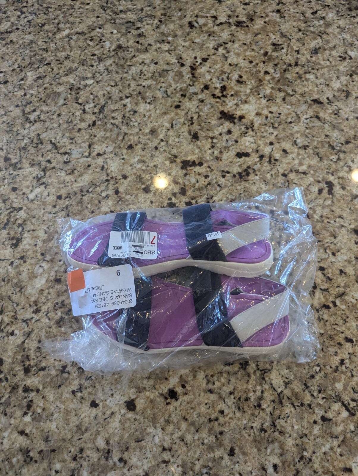 Lands End Women’s Shoes Gatas Sandal Deep Sea Navy Blue Purple size 9