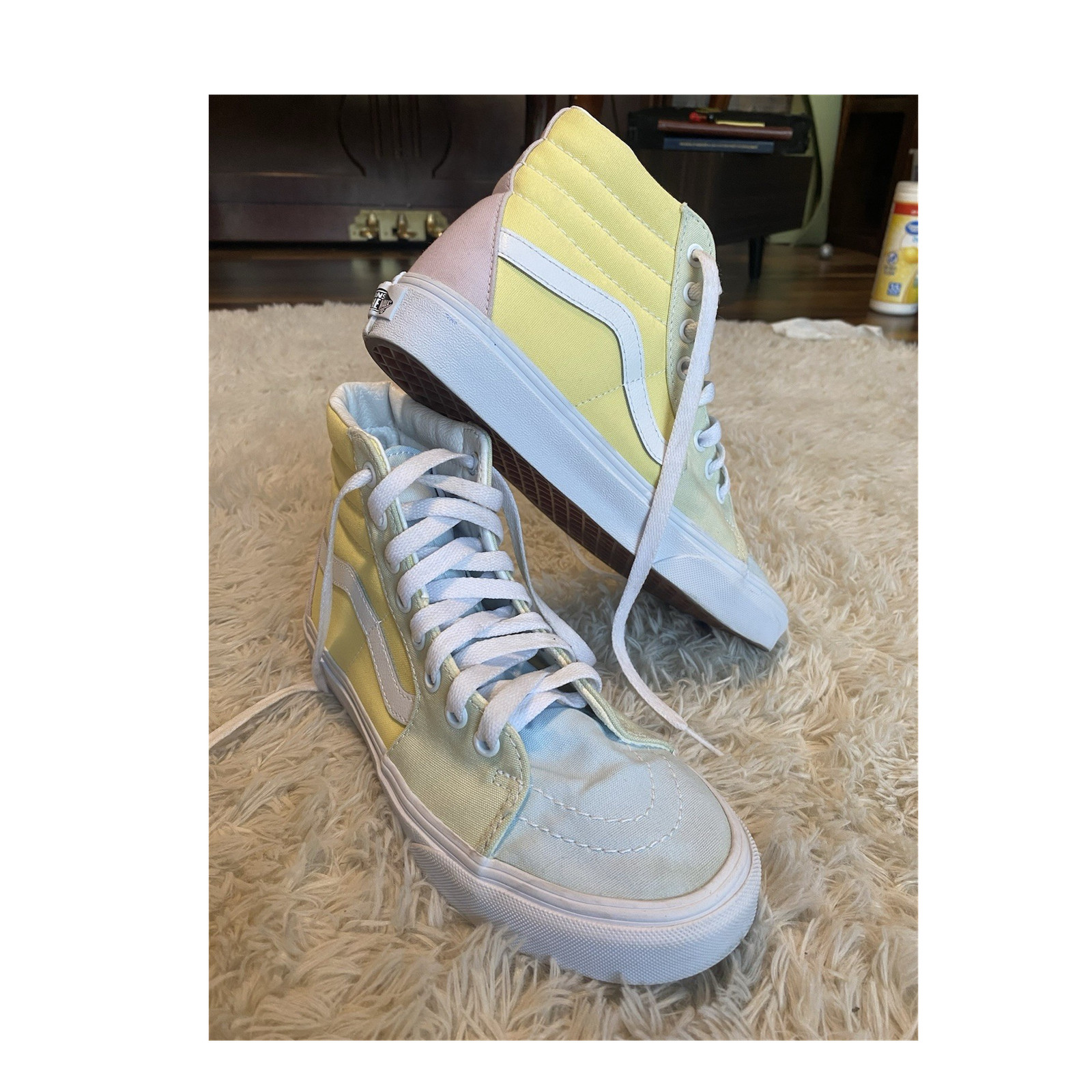 VANS Sk8-Hi Unisex Pastel Women’s Multicolor Canvas High Top Sneakers 7.5W 6M