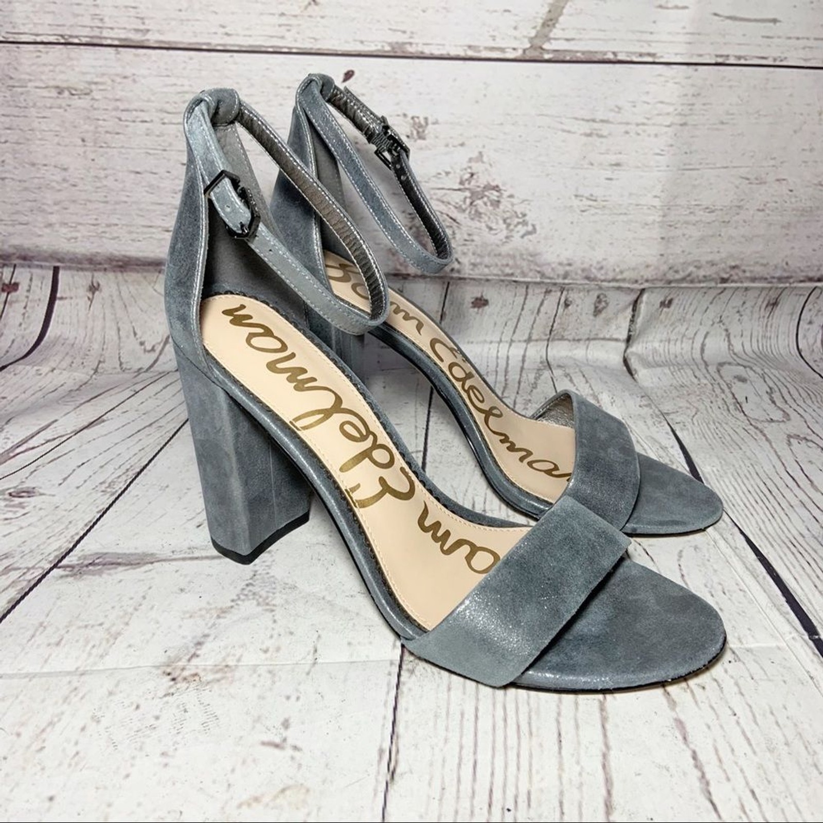 NEW Sam Edelman Yaro Metallic Gray Sandal 9 NWOT