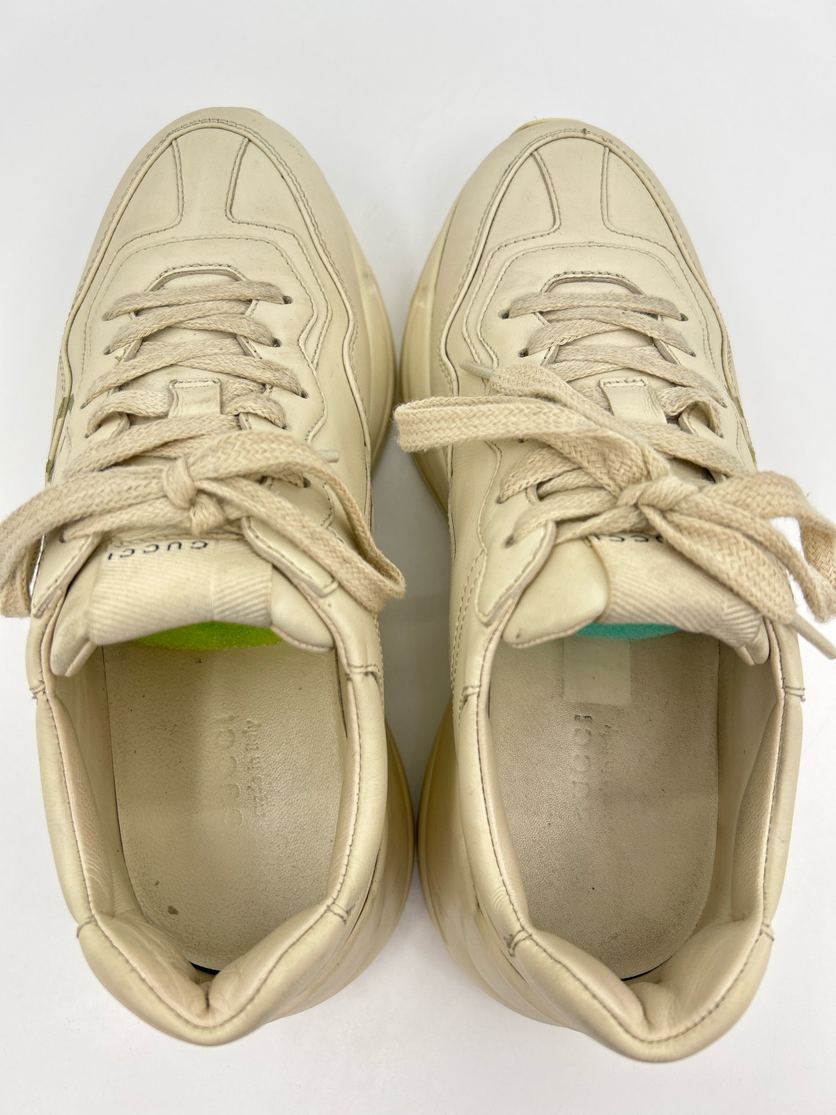 GUCCI Phyton Leather Classic Designer Authentic Size 37/7 Ivory Women Sneakers