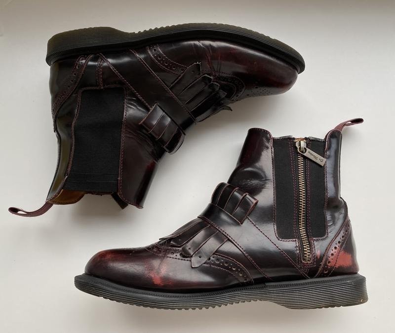 Women Dr Martens Boots Burgundy Leather 41 #3KWY