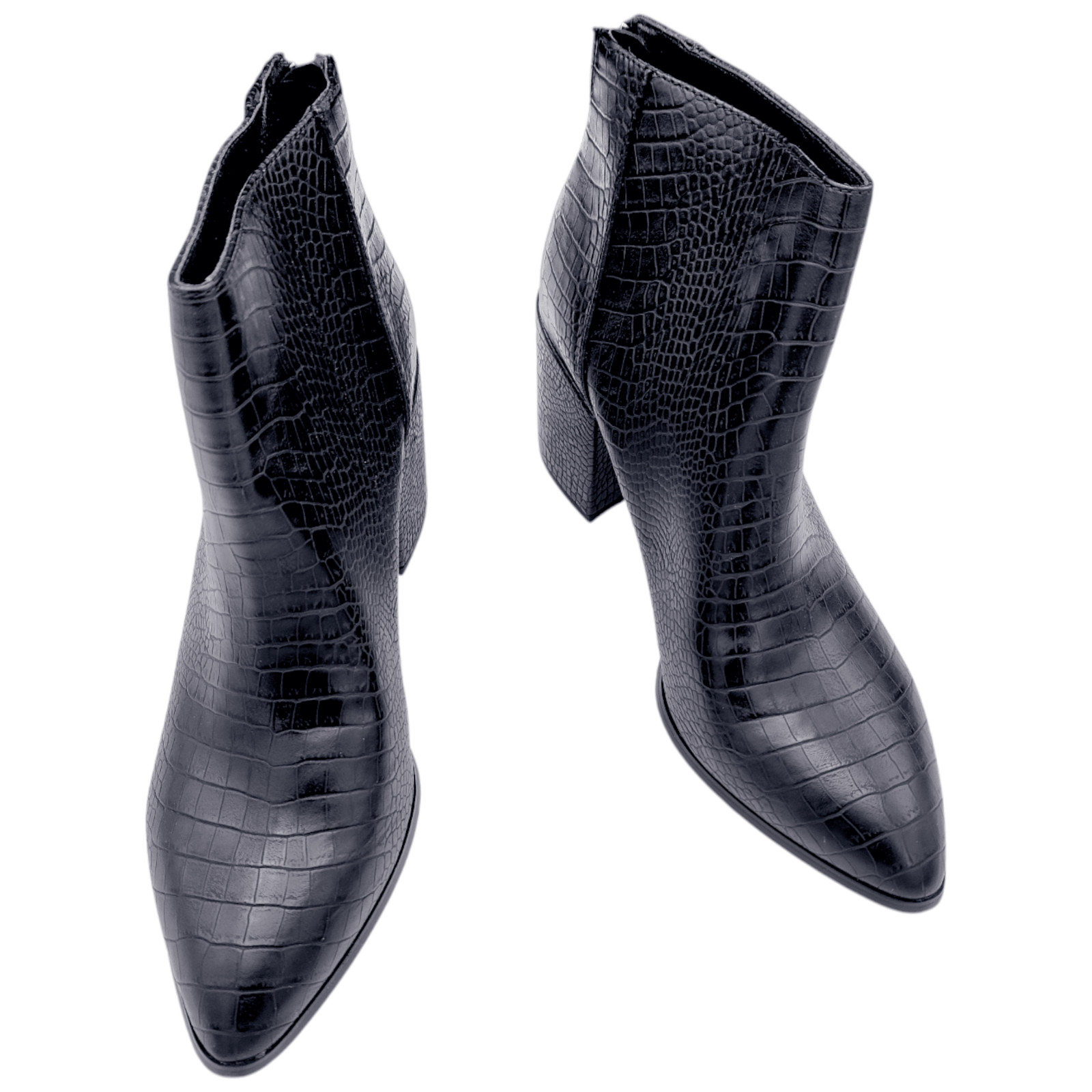 Steve Madden – Julianne Black Croc Boots / Bootie | JULI03S1 | Size 10 Medium
