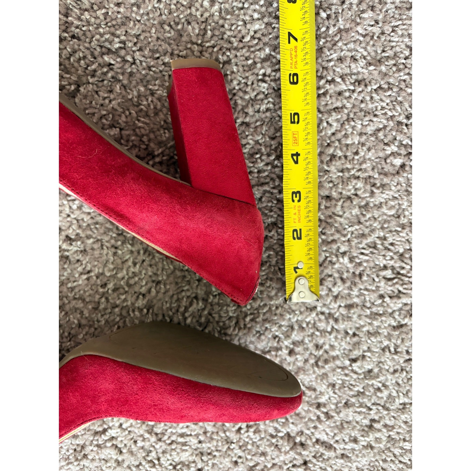 Anne Klein iFlex Red Suede Block Heel Pumps – Women’s Size 8.5