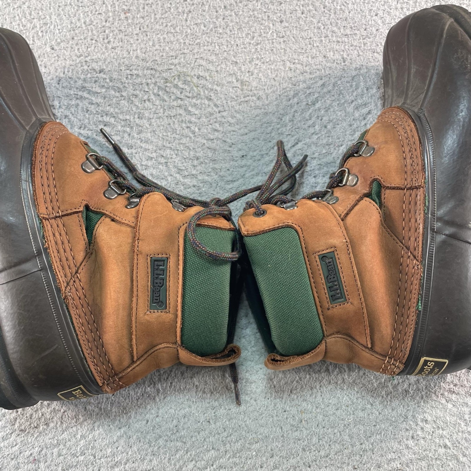 LL Bean Bean Boots Womens Size 9 Brown Leather Duck Ankle Waterproof Lace Up