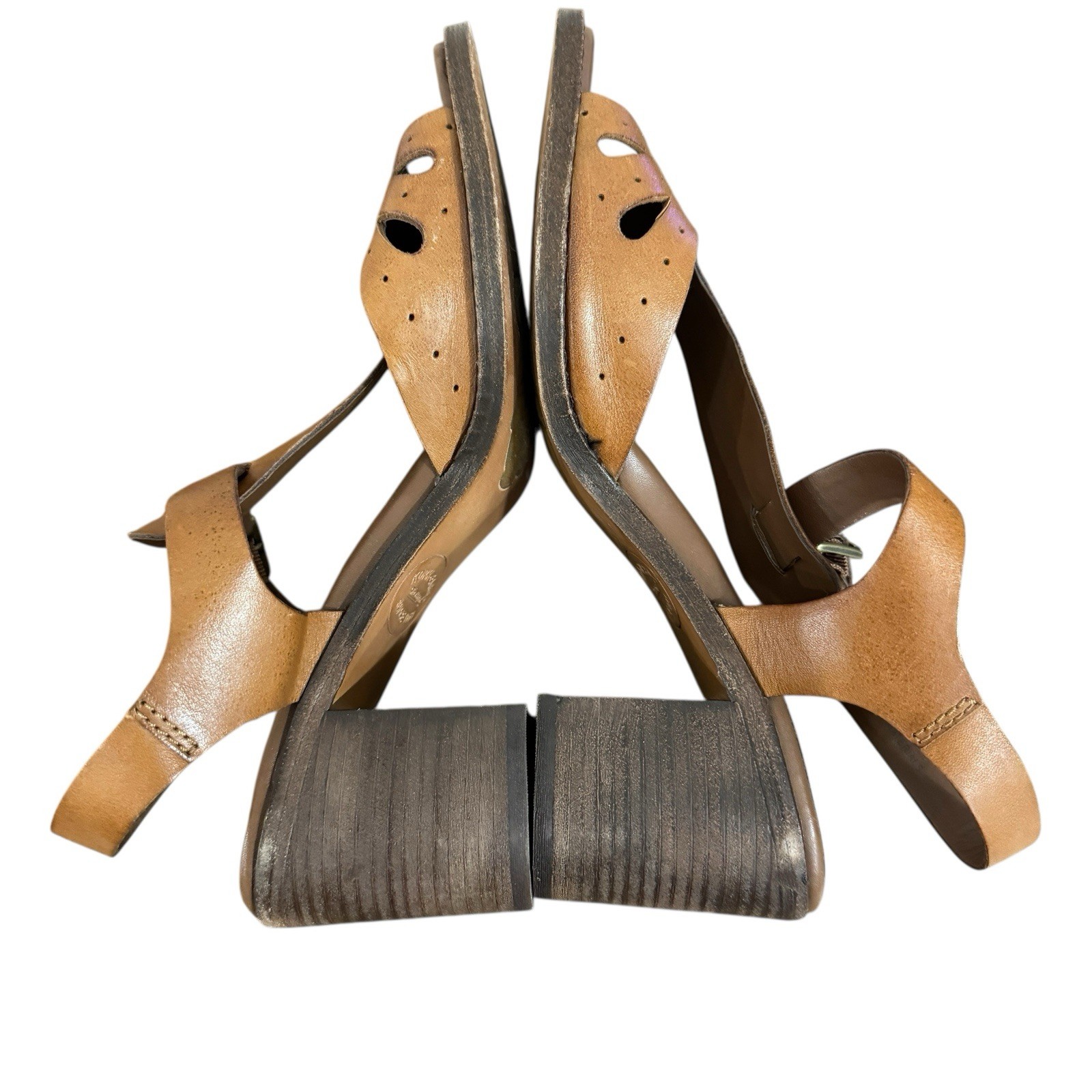 Kork Ease 9 Bethany Sandals BOX Avana Brown Rust Leather Heel Comfy Womens READ