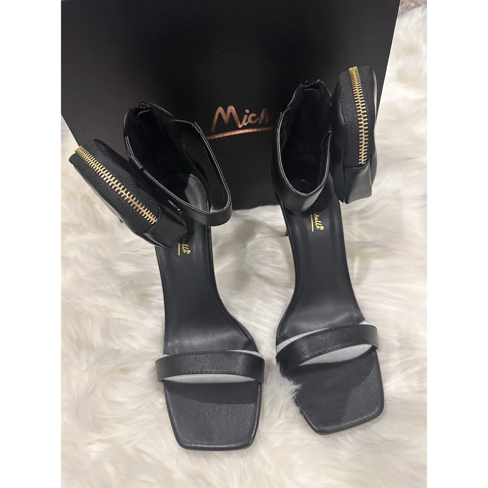 Anne Michelle Size 7.5 Pocket Heels Pumps Cosplay Y2K Gothic 4″ heel black