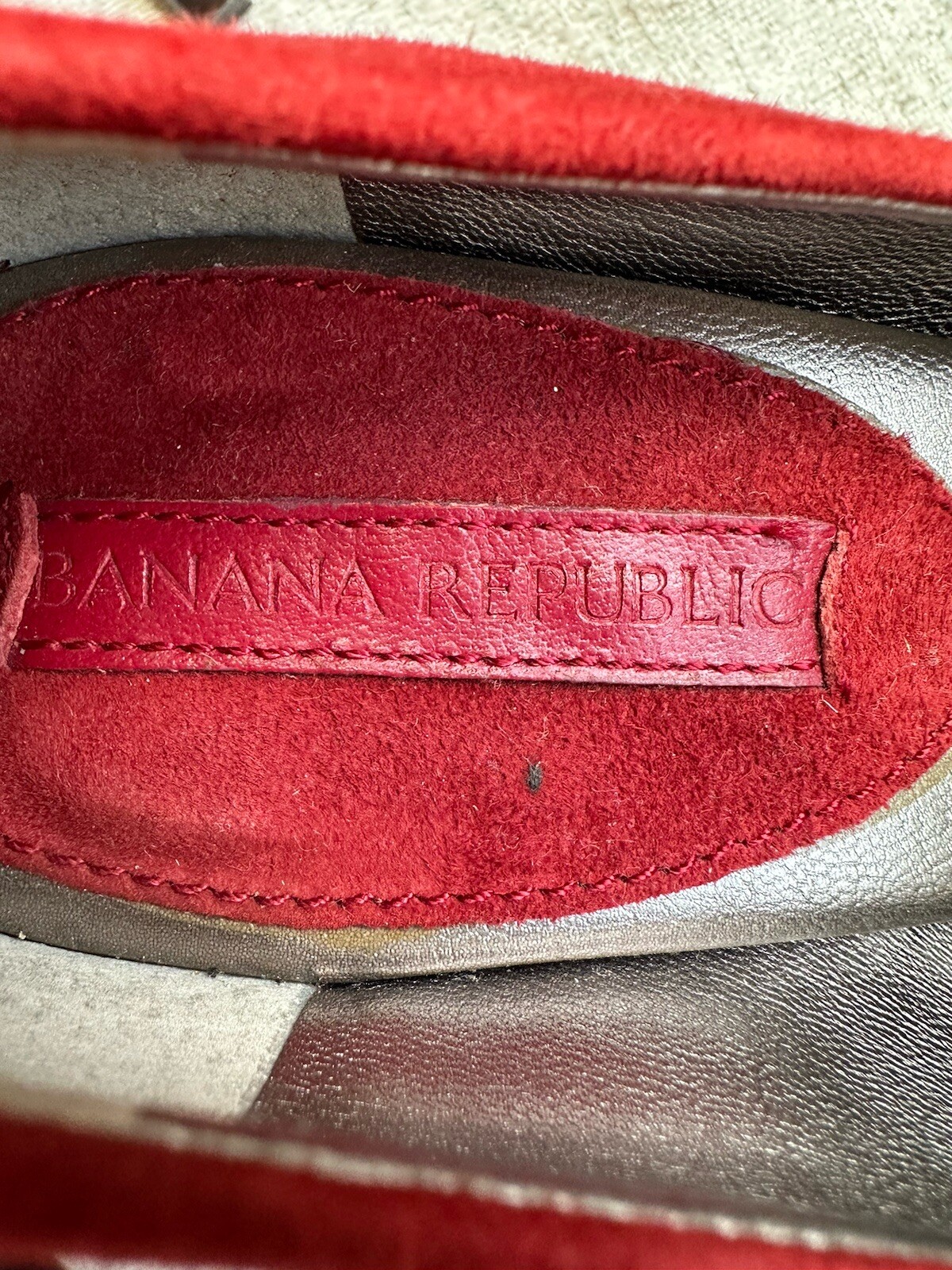 Banana Republic Womens Red Suede High Heel Platform Pumps Sz 7M Used