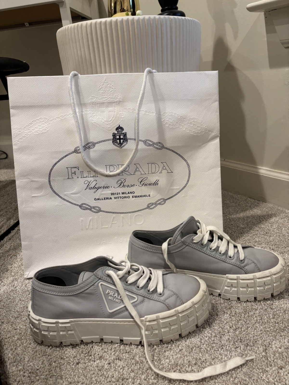 Prada 100% Nylon Gabardine Sneakers, Women’s Size 39.5 EU/Size 8.5-9 US