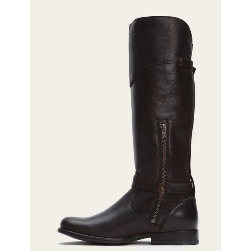 FRYE dark brown 100% leather knee high Phillip equestrian riding boots sz 10 B