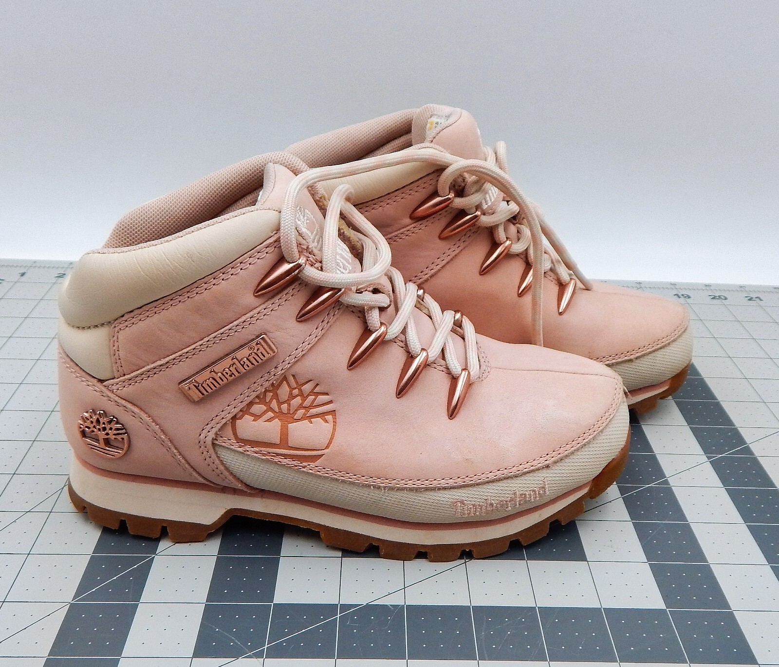 Timberland Women’s Euro Sprint Light Pink Sz 5.5 Girls Nubuck Ankle Hiker Boots