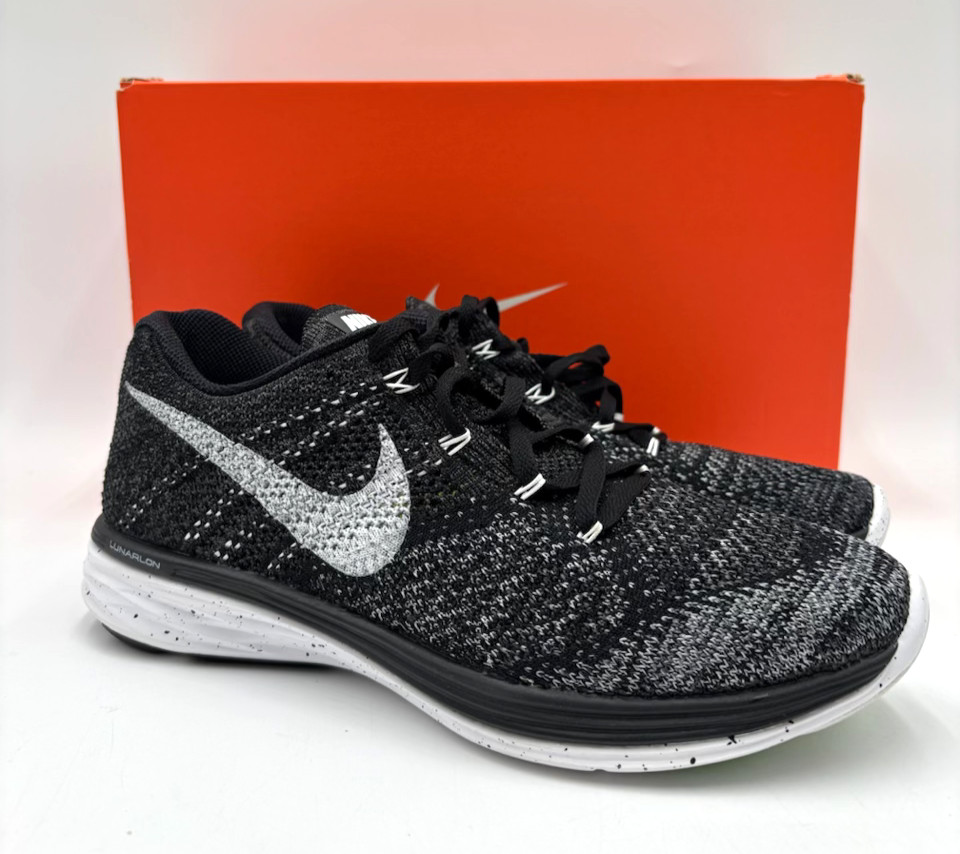 Nike FLYKNIT LUNAR3 Women’s NEW Vintage Running Shoes Black Multiple Sizes NIB