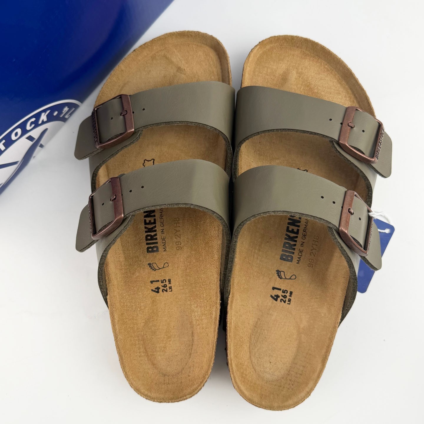 Birkenstock Arizona Birkibuc Stone Soft Footbed Unisex Sandals Size 37-45